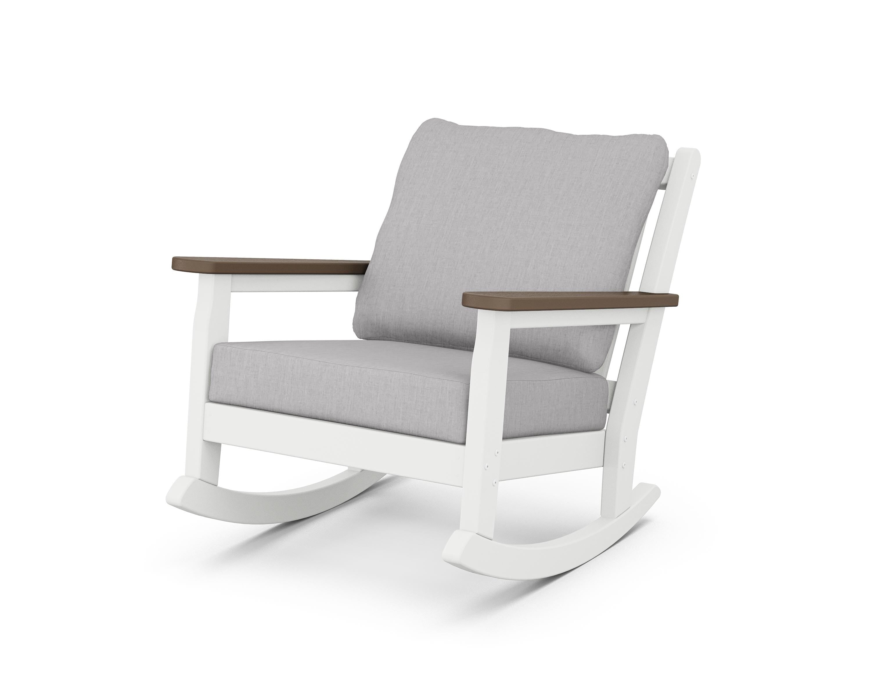 POLYWOOD® Chippendale Deep Seating Rocking Chair in White / Kona / Granite