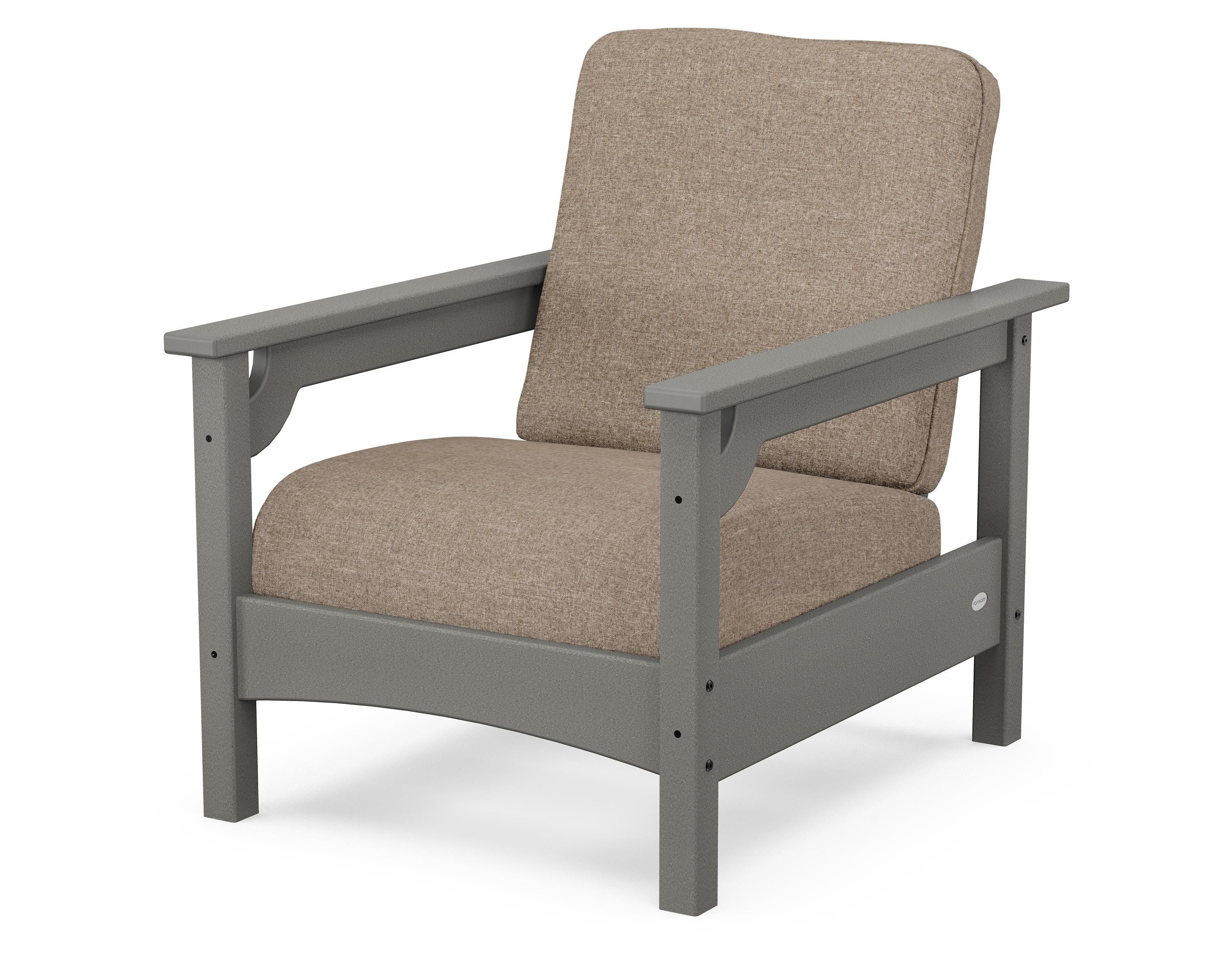 POLYWOOD® Club Chair in Slate Grey / Spiced Burlap
