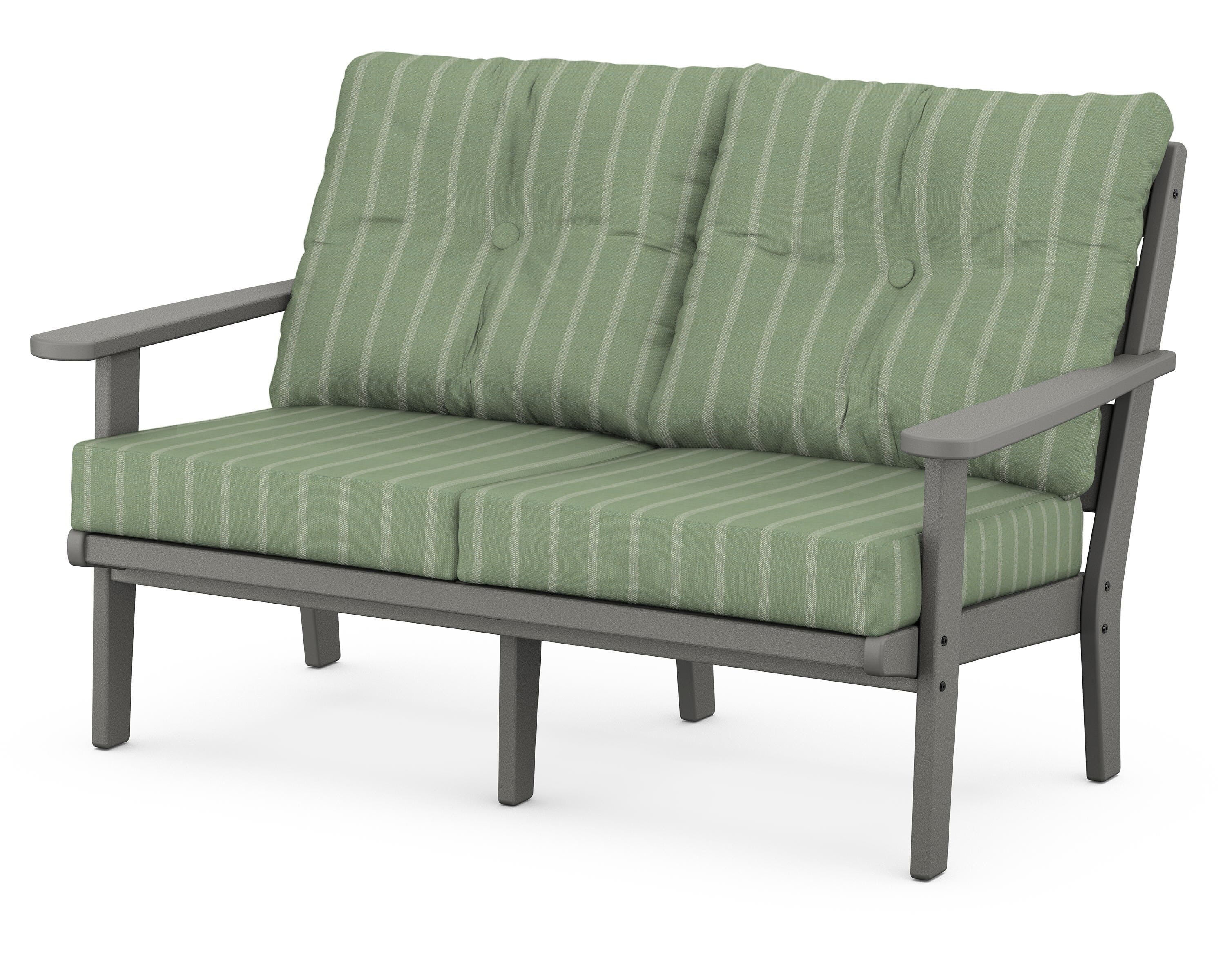 POLYWOOD® Lakeside Deep Seating Loveseat in Slate Grey / Unwind Rainwashed