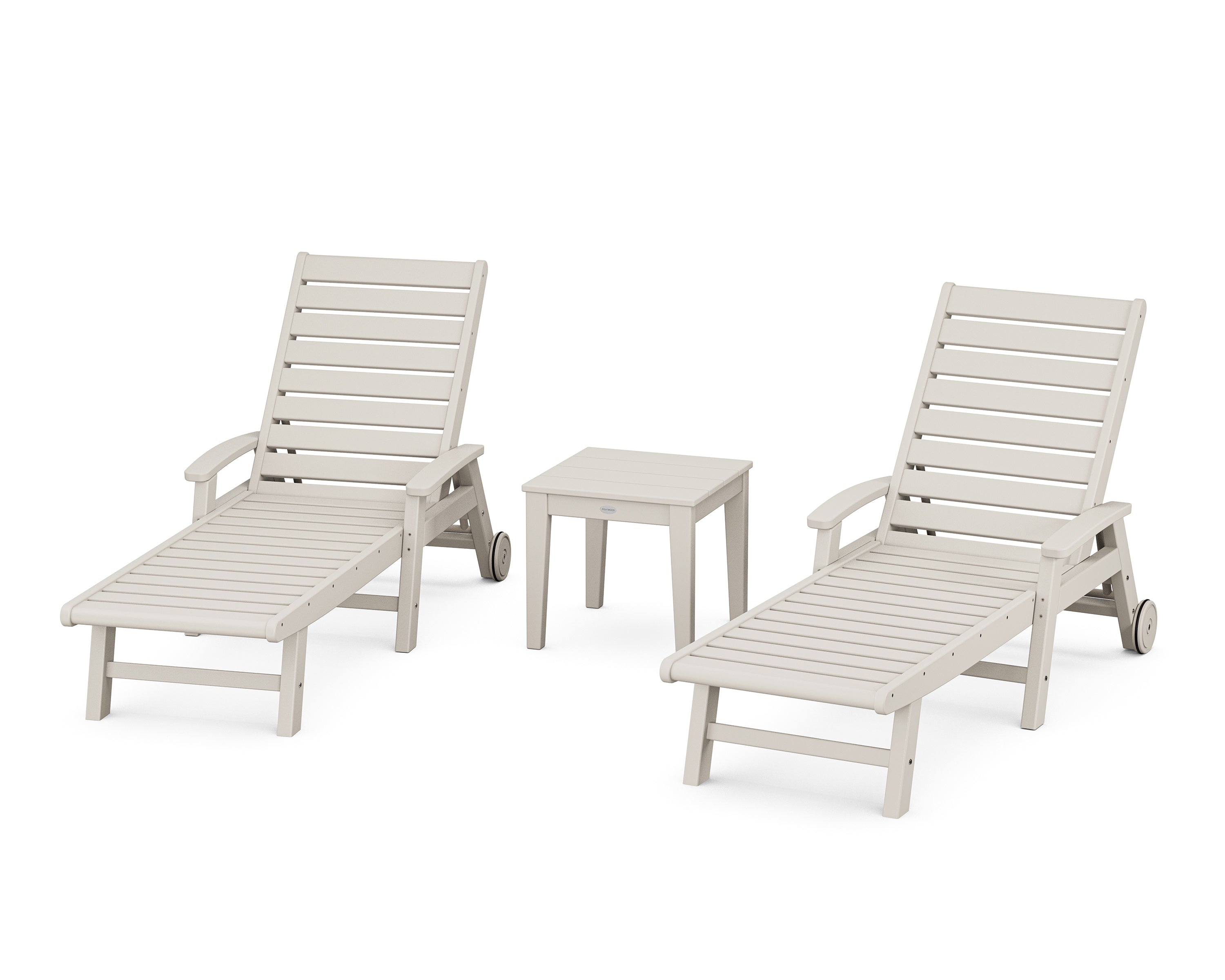 POLYWOOD® Signature Chaise 3-Piece Set with Wheels in Sand
