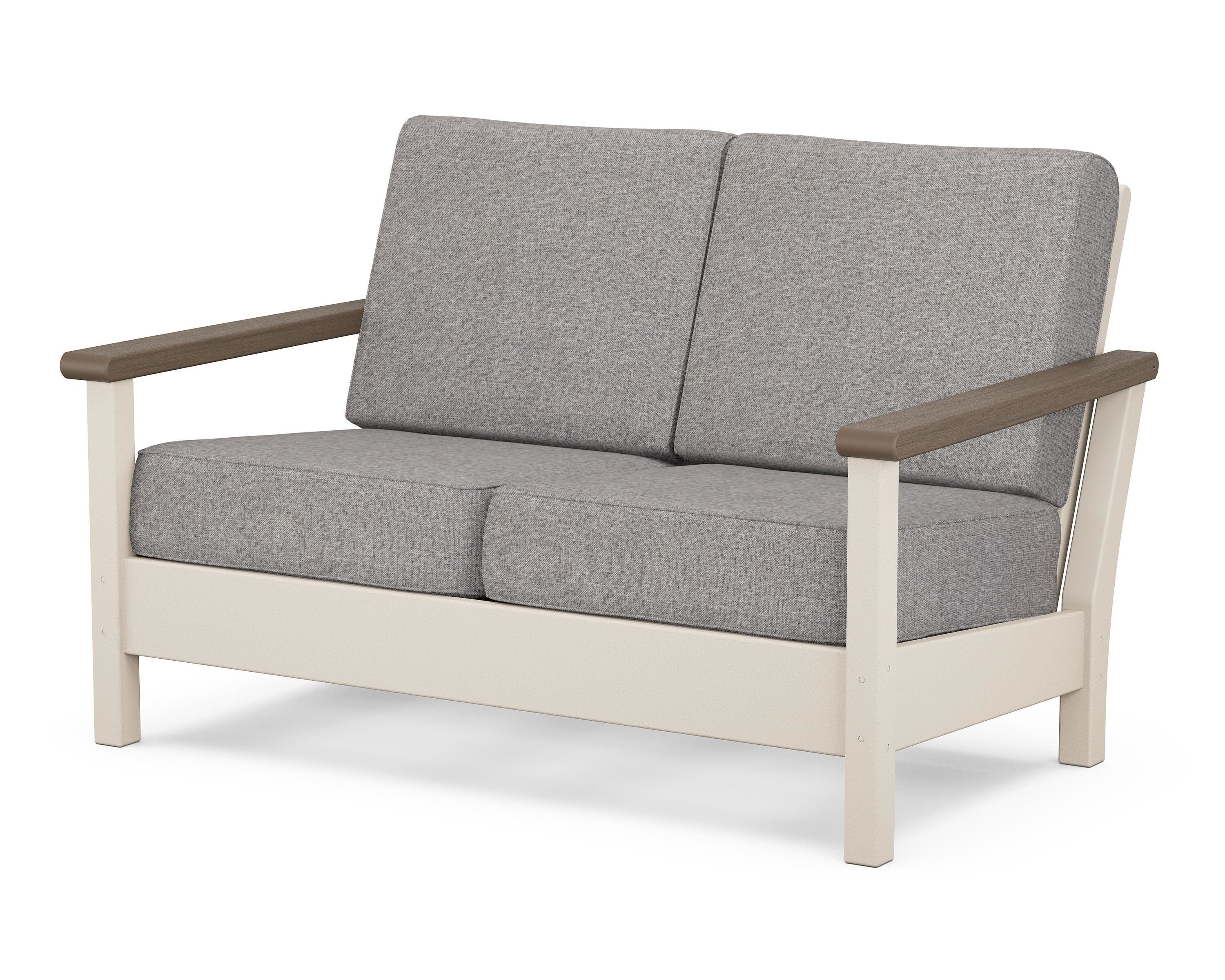 POLYWOOD® Harbour Deep Seating Loveseat in Sand / Kona / Grey Mist