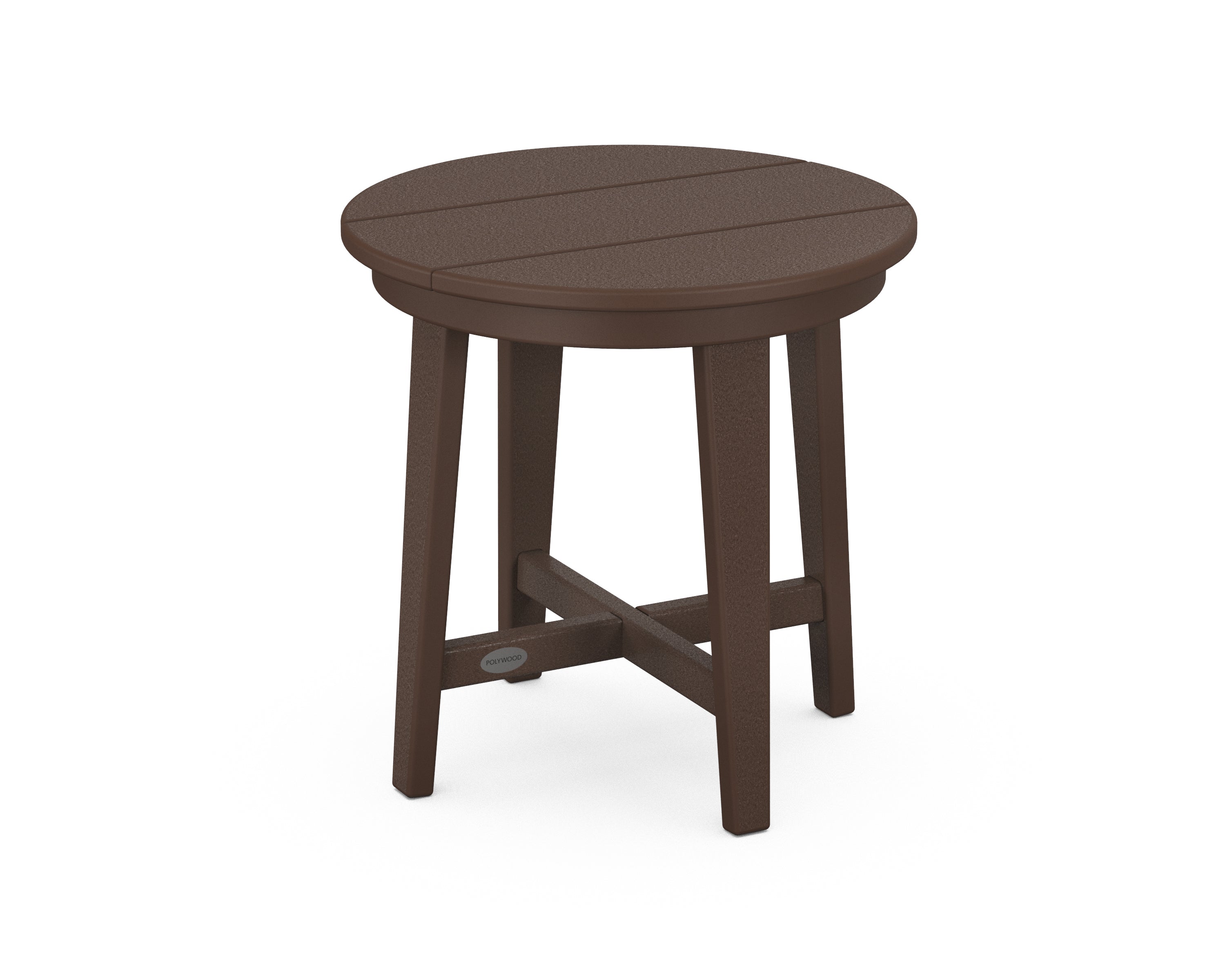 POLYWOOD® Newport 19" Round End Table in Mahogany