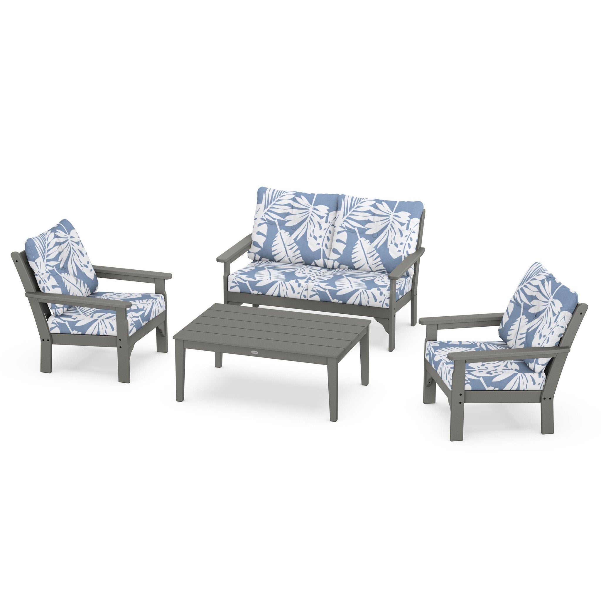 Vineyard 4 Piece Deep Seating Set - Slate Grey