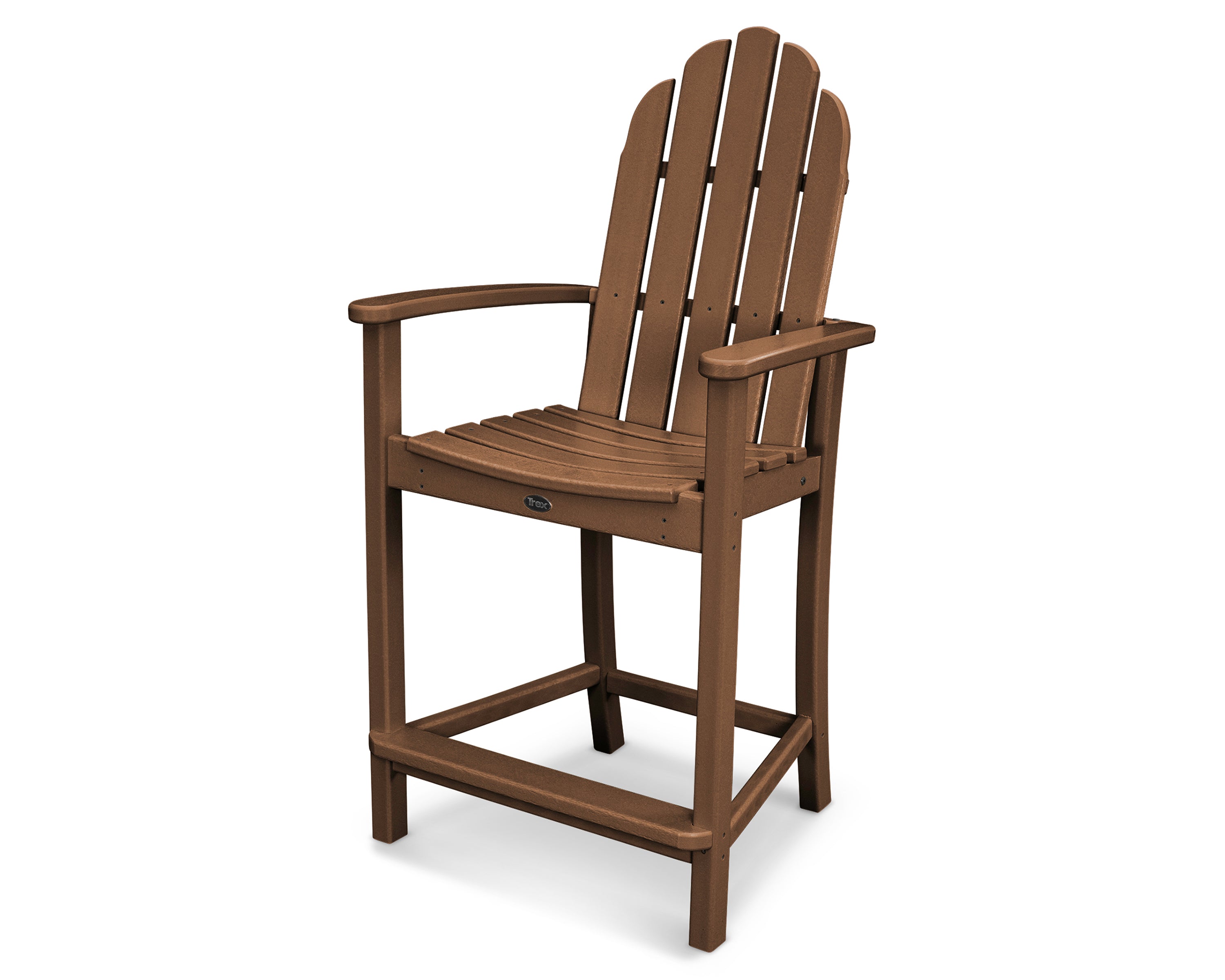 POLYWOOD® Classic Adirondack Counter Chair in Teak