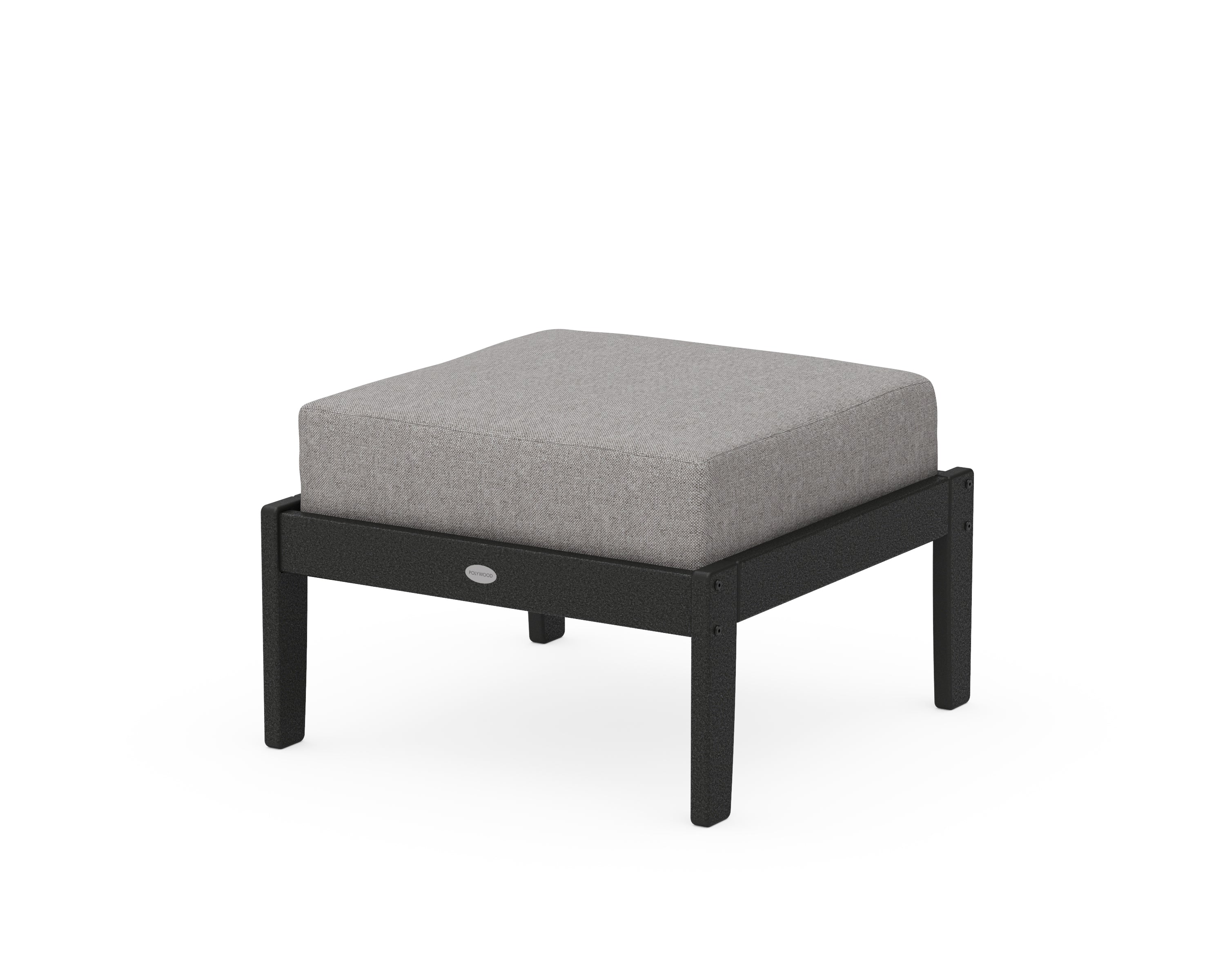 POLYWOOD® Braxton Deep Seating Ottoman in Black / Grey Mist