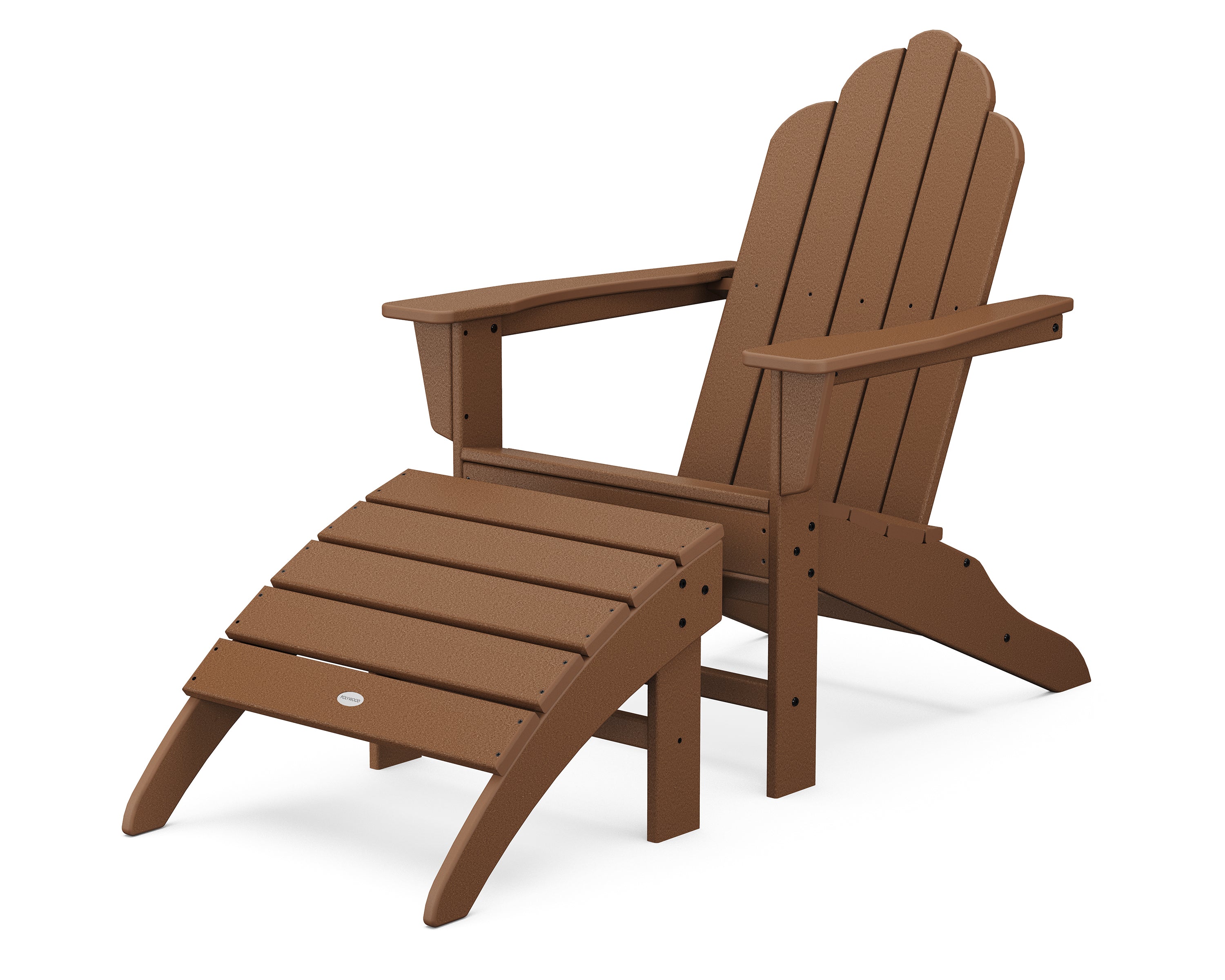 POLYWOOD® Long Island Adirondack 2-Piece Set in Teak
