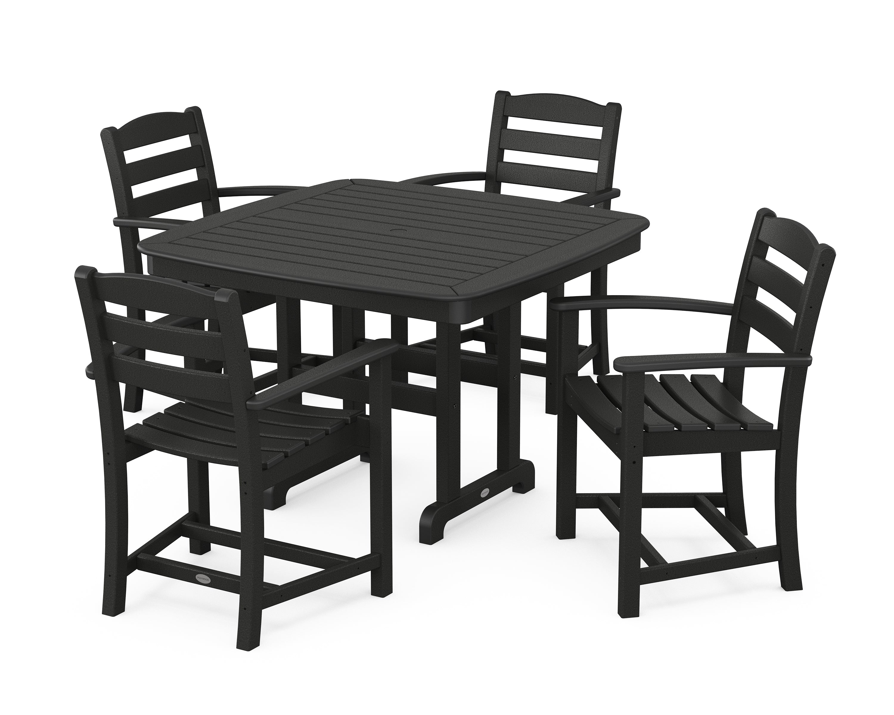 POLYWOOD® La Casa Café 5-Piece Dining Set with Trestle Legs in Black