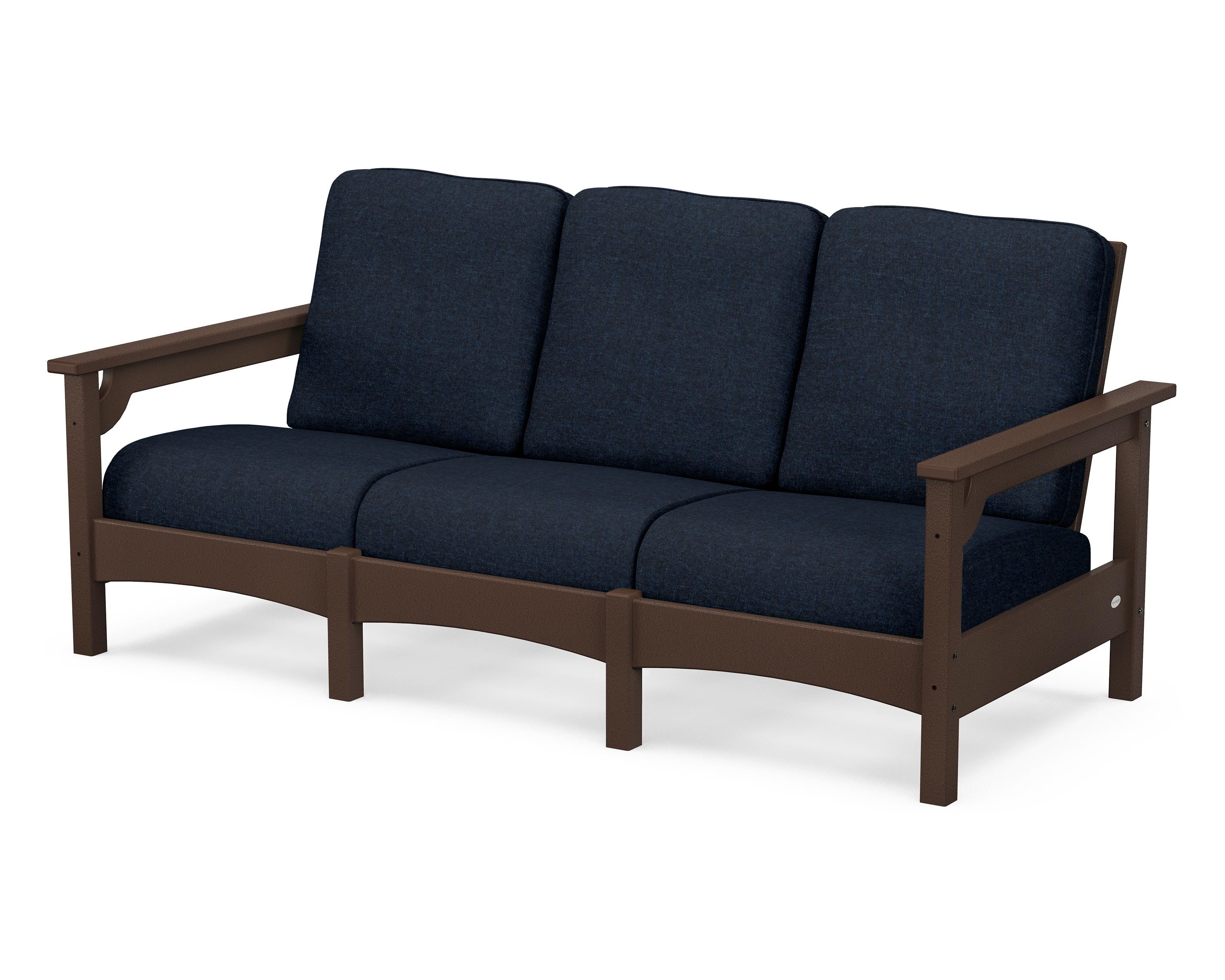 POLYWOOD® Club Sofa in Mahogany / Marine Indigo