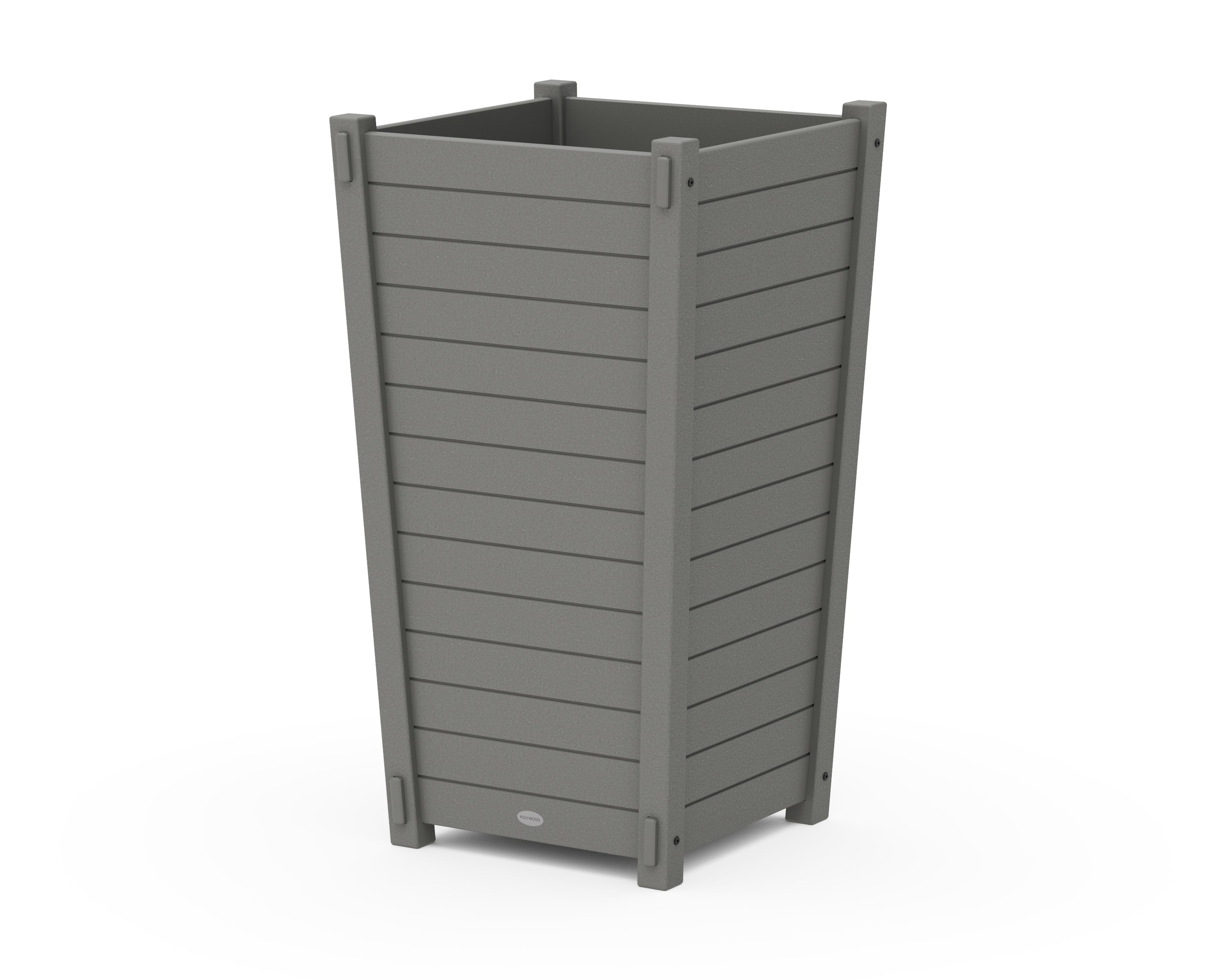 POLYWOOD® Nautical Large Tapered Square Tall Planter Box in Slate Grey