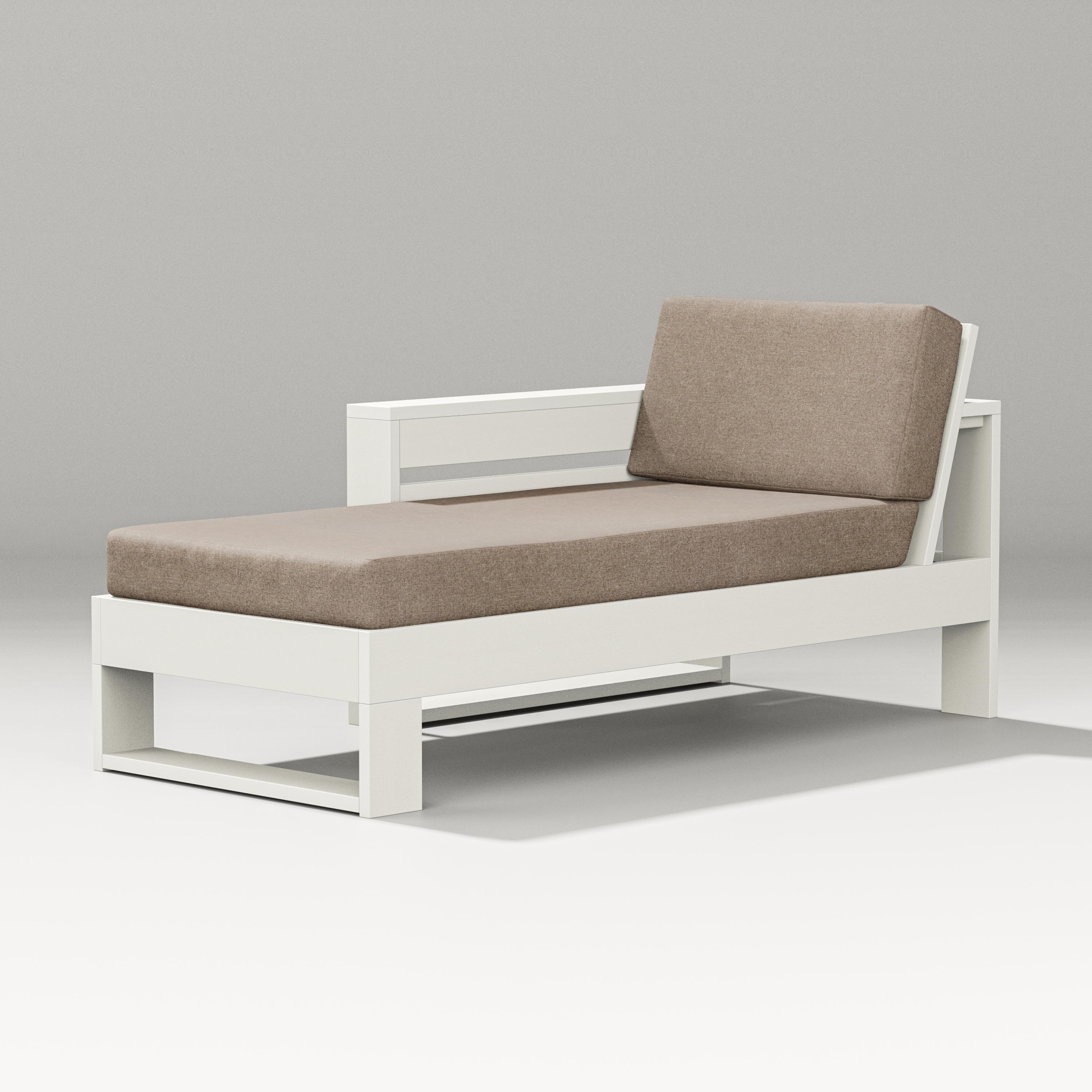 PW Designer Series Latitude Modular Left Arm Chaise in Vintage White / Spiced Burlap