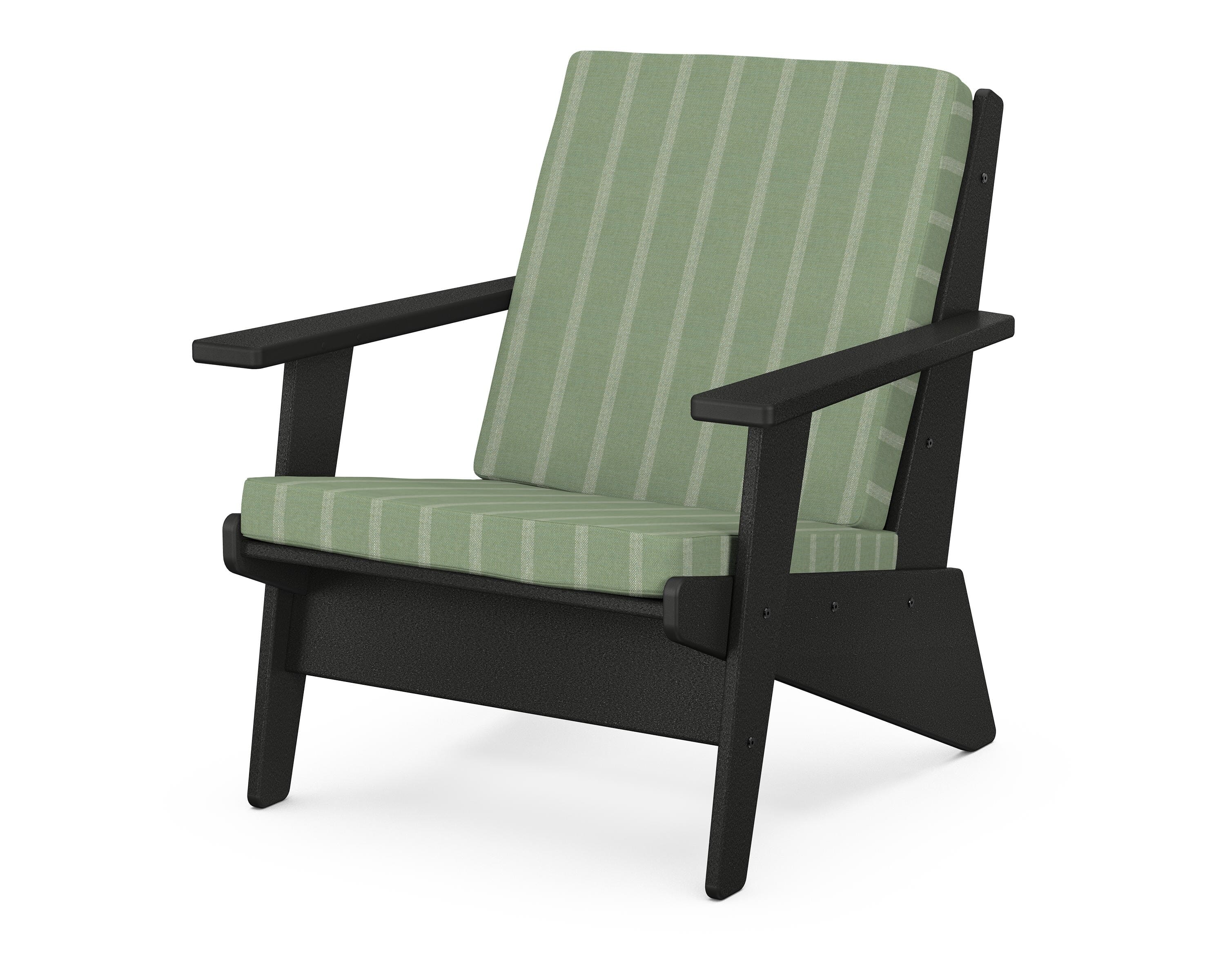 POLYWOOD® Riviera Modern Lounge Chair in Black / Unwind Rainwashed