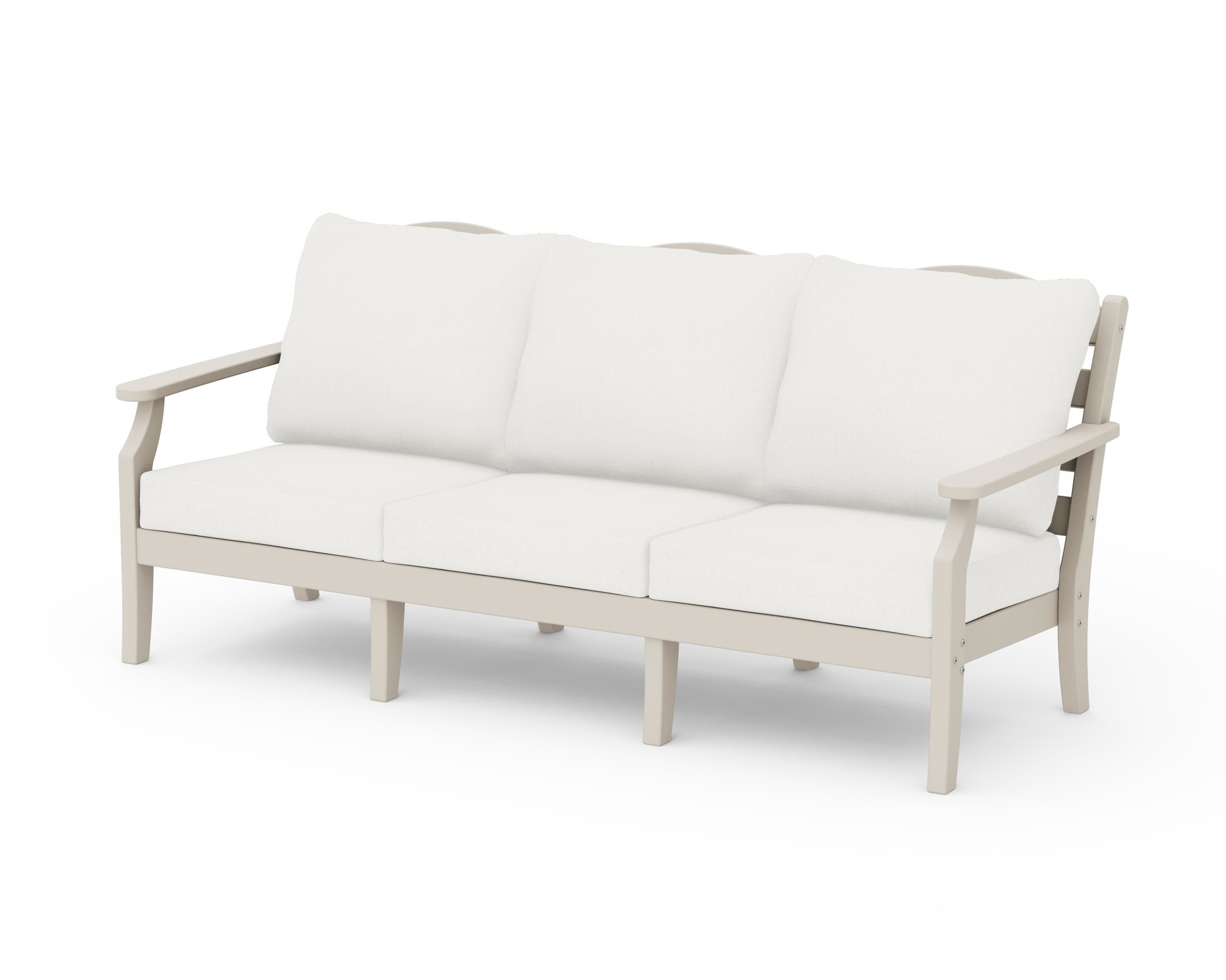 Draper James™ by POLYWOOD® Savannah Deep Seating Sofa in Sand / Natural Linen