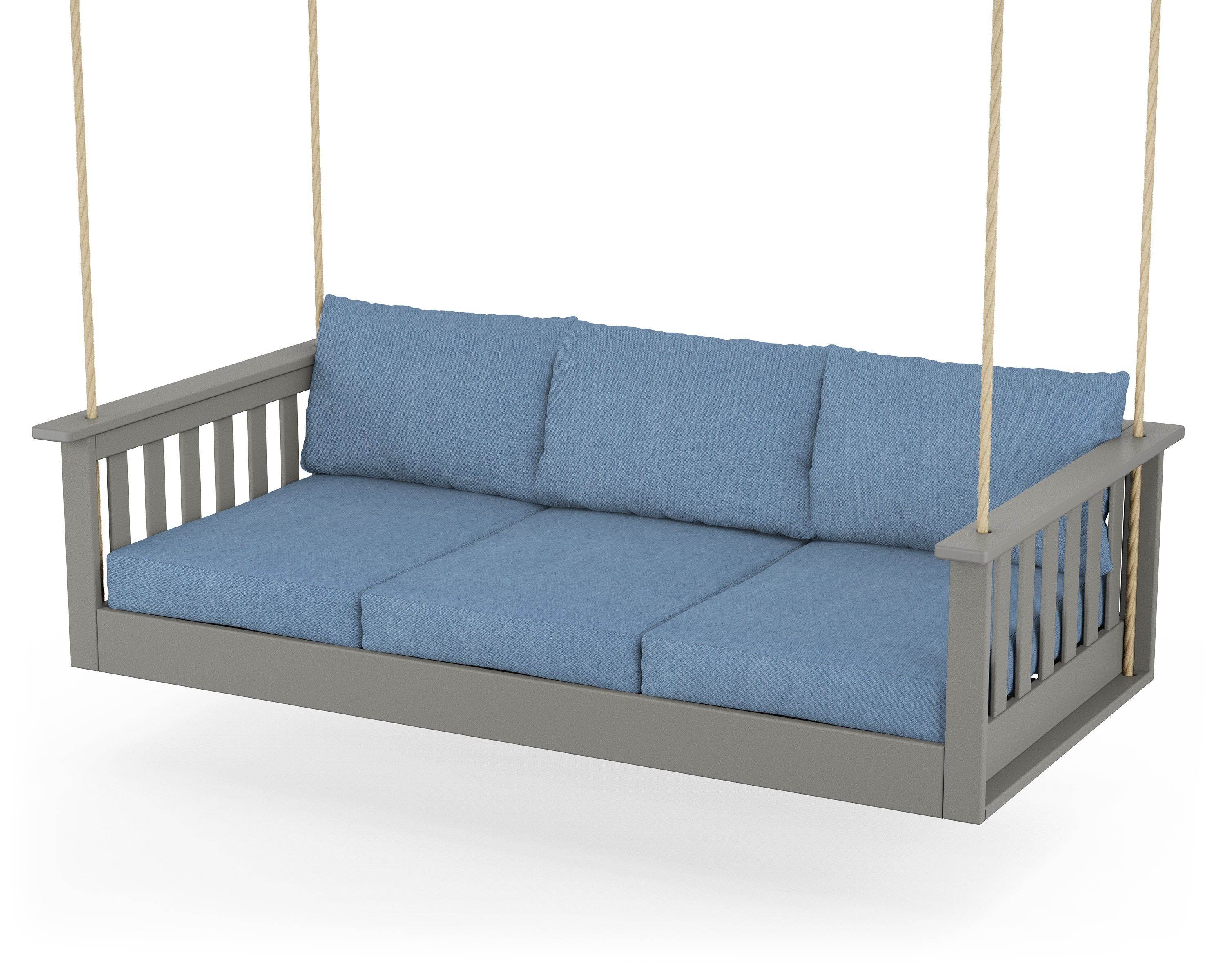 POLYWOOD® Vineyard Daybed Swing in Slate Grey / Sky Blue