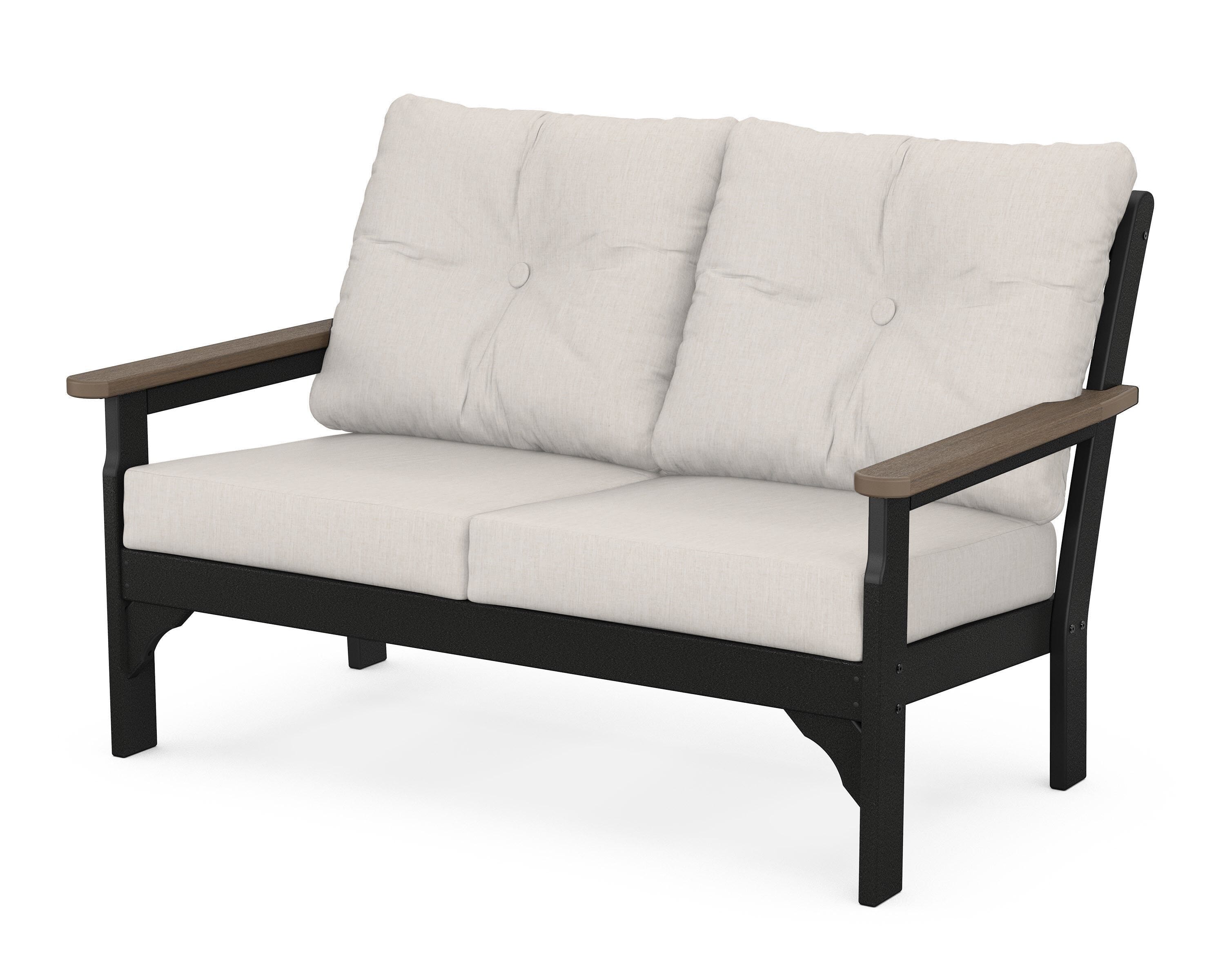 POLYWOOD® Vineyard Deep Seating Loveseat in Black / Kona / Cast Ash