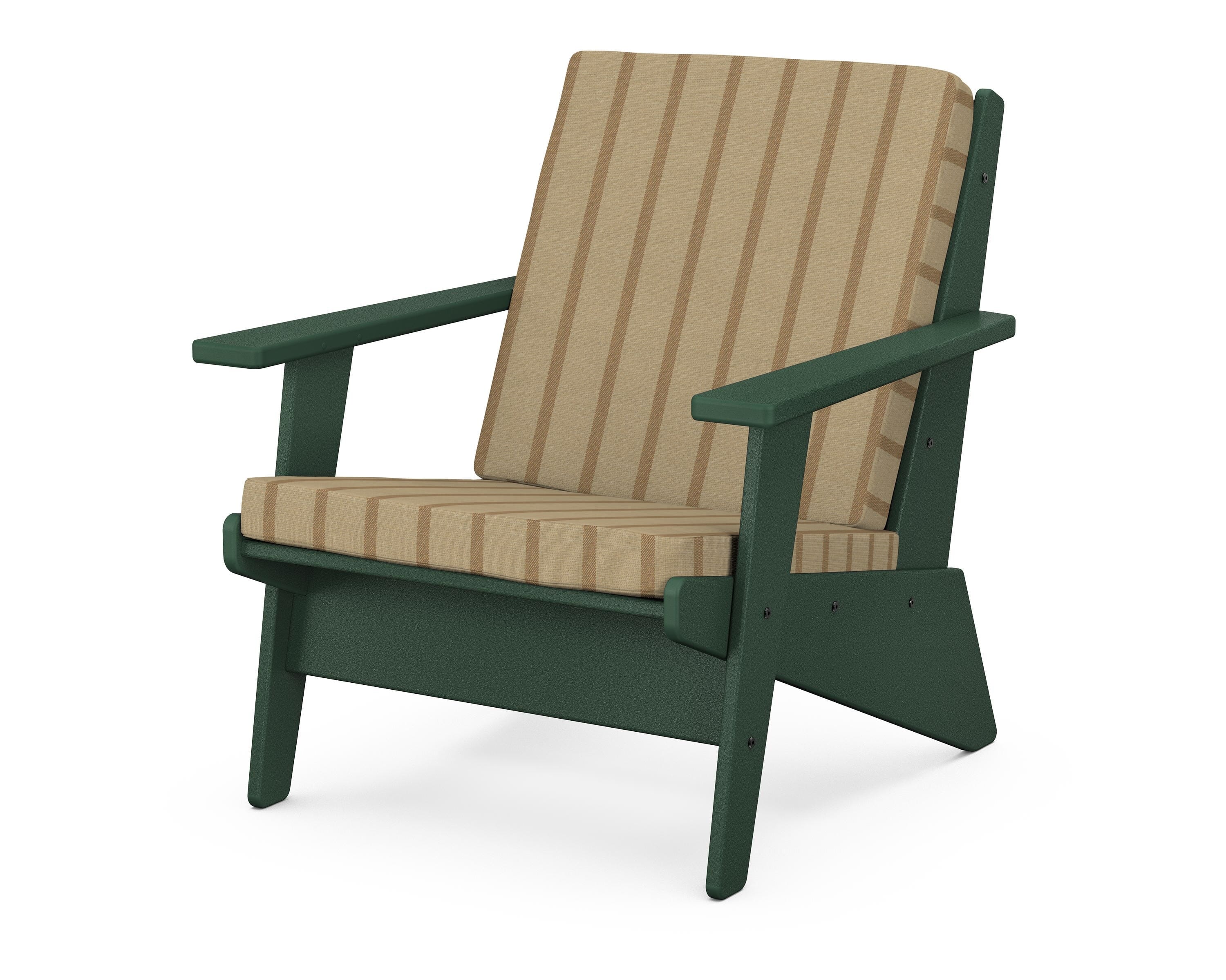 POLYWOOD® Riviera Modern Lounge Chair in Green / Unwind Driftwood