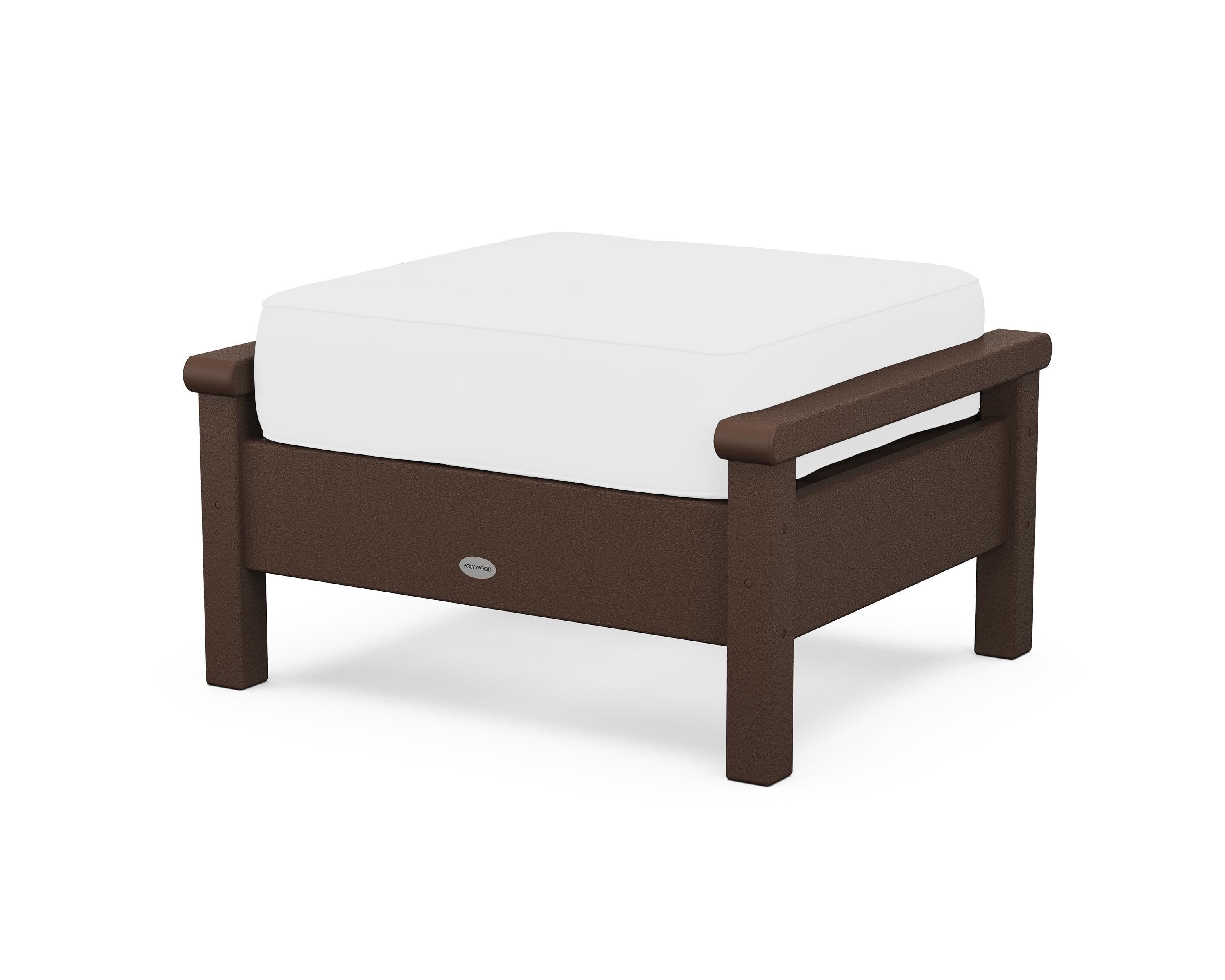POLYWOOD® Harbour Deep Seating Ottoman in Mahogany / Natural