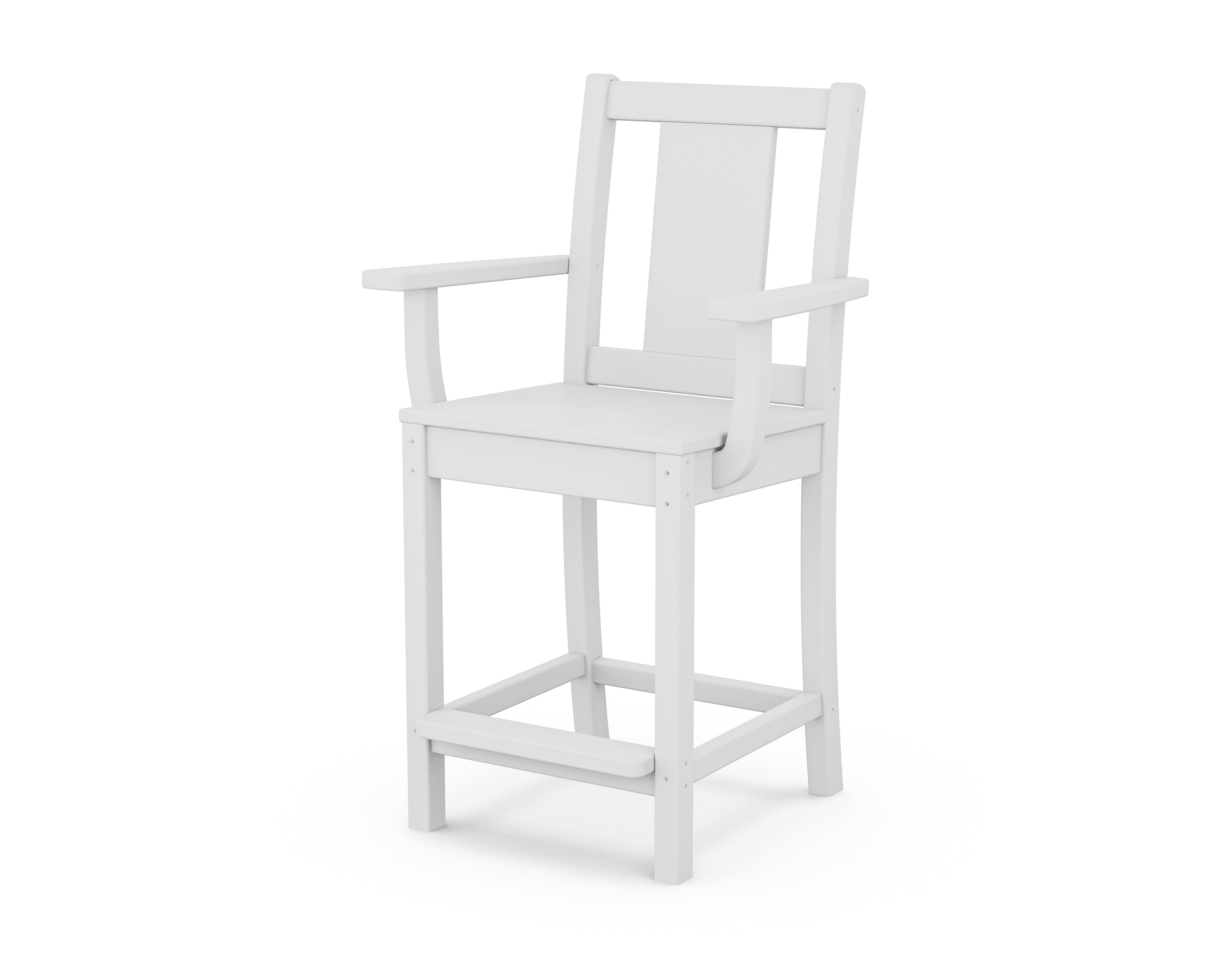 POLYWOOD® Prairie Counter Arm Chair in White