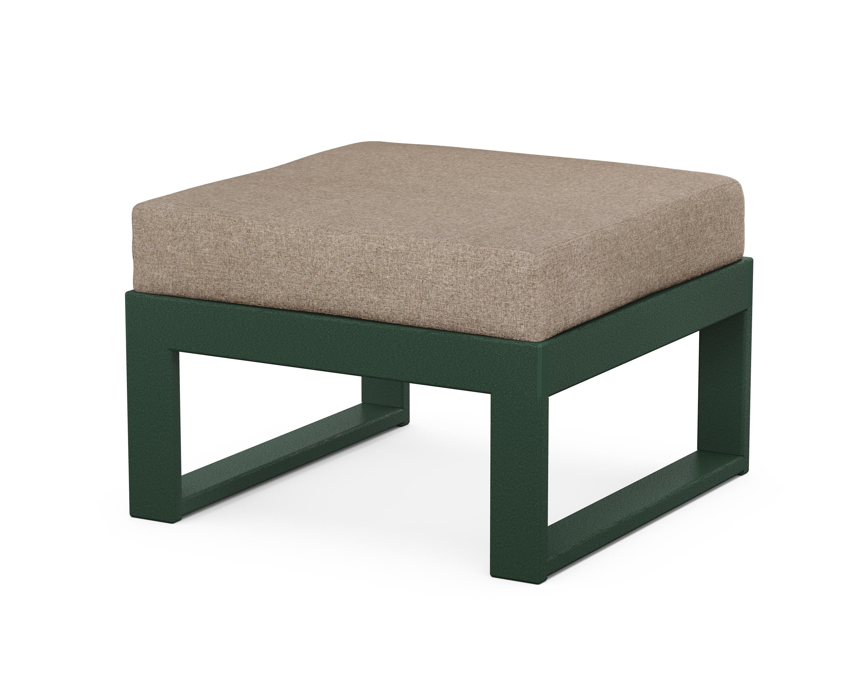 Unbranded Modular Ottoman - Modern in Green / Spiced Burlap