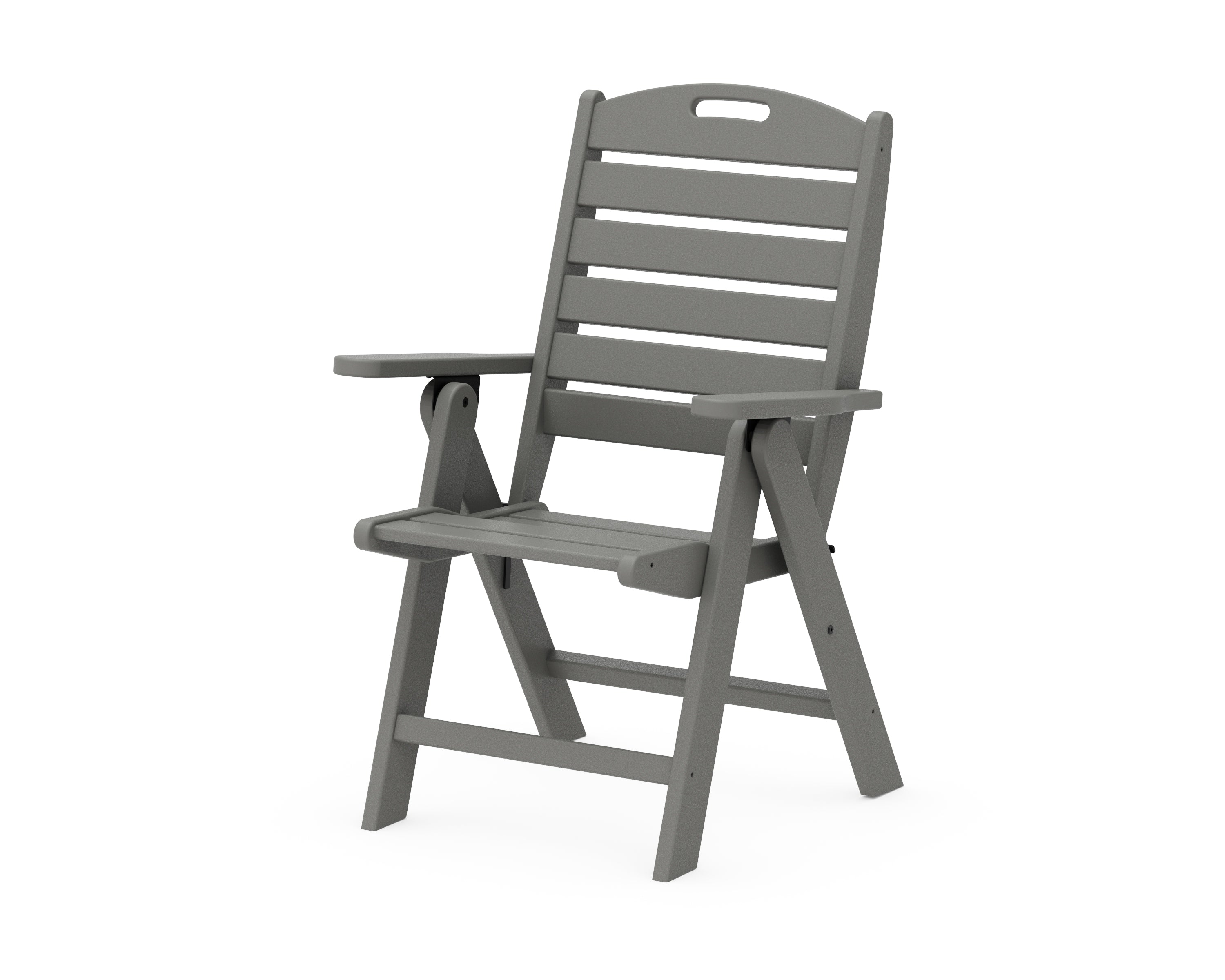 POLYWOOD® Nautical Folding Highback Chair in Slate Grey