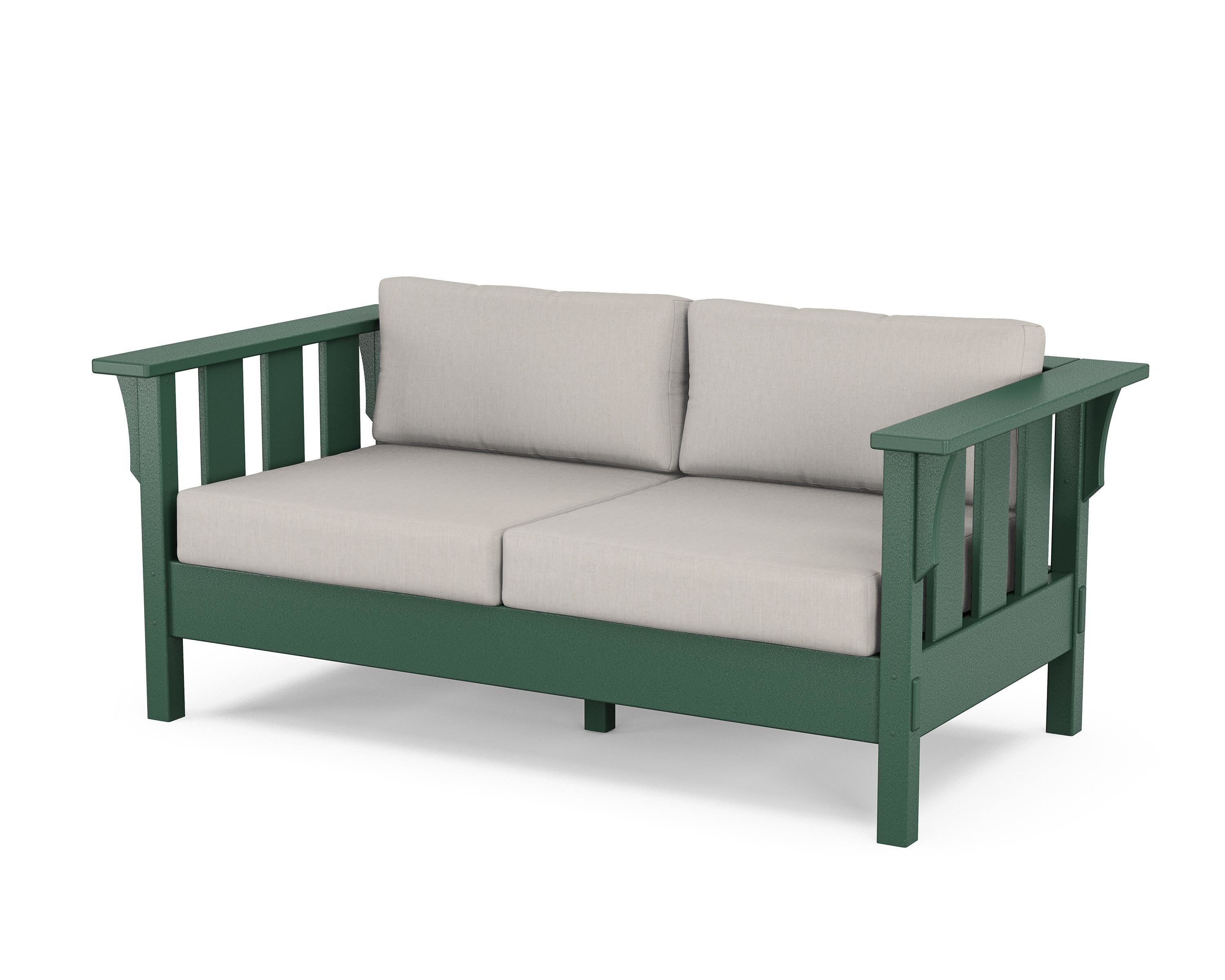 Martha Stewart by POLYWOOD® Acadia Deep Seating Loveseat in Green / Cast Ash