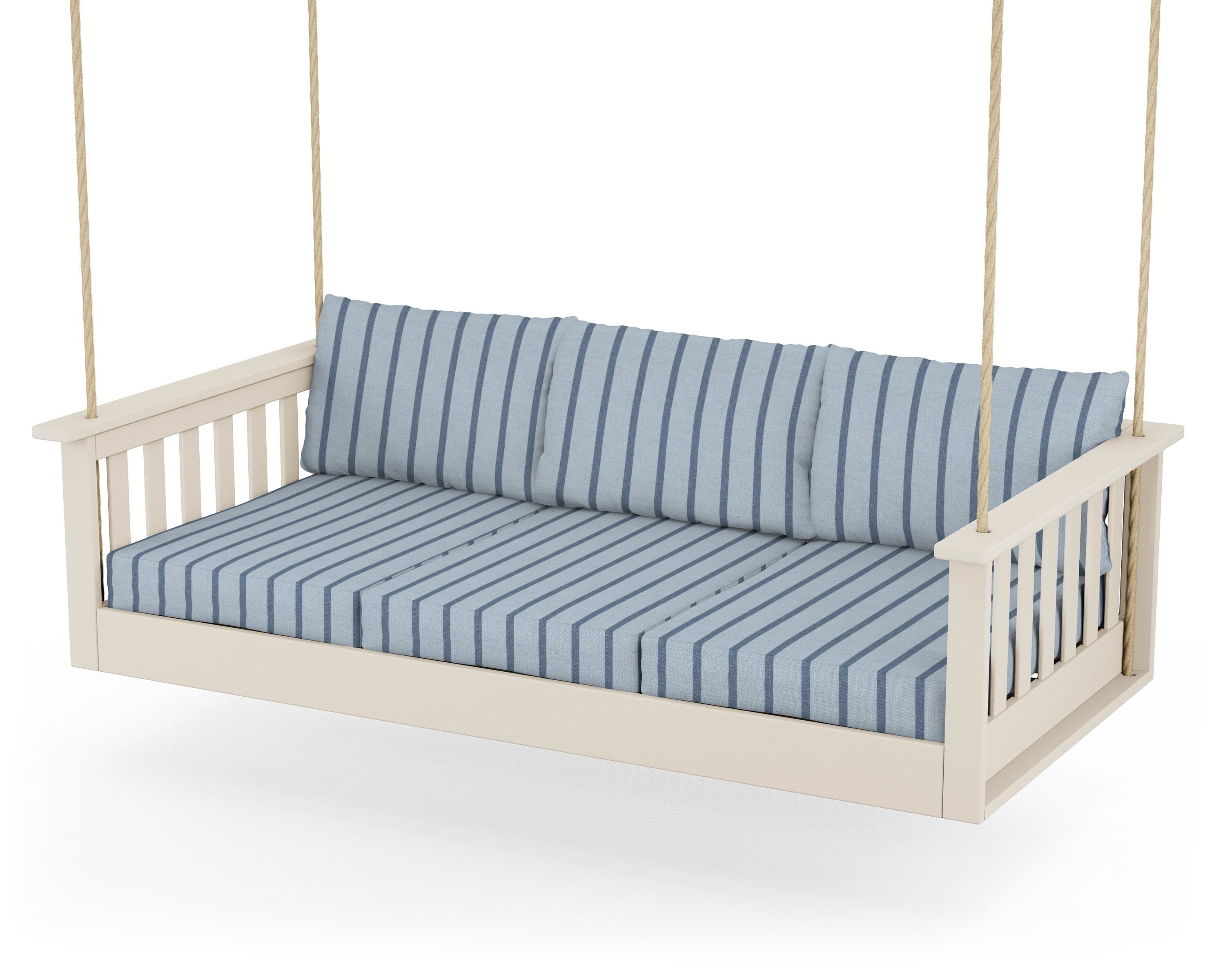 POLYWOOD® Vineyard Daybed Swing in Sand / Unwind Sky