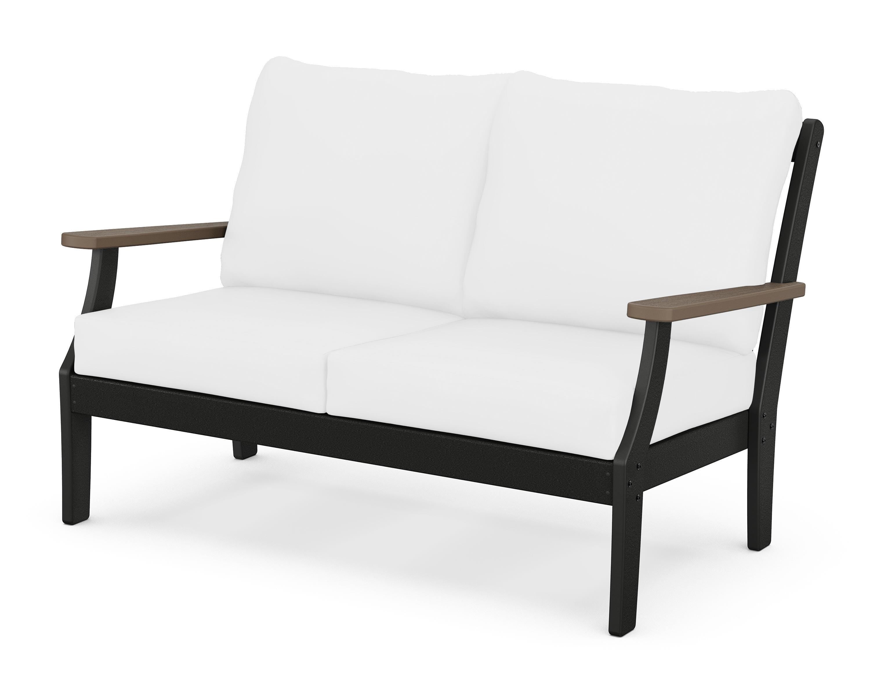 POLYWOOD® Braxton Deep Seating Loveseat in Black / Kona / Natural
