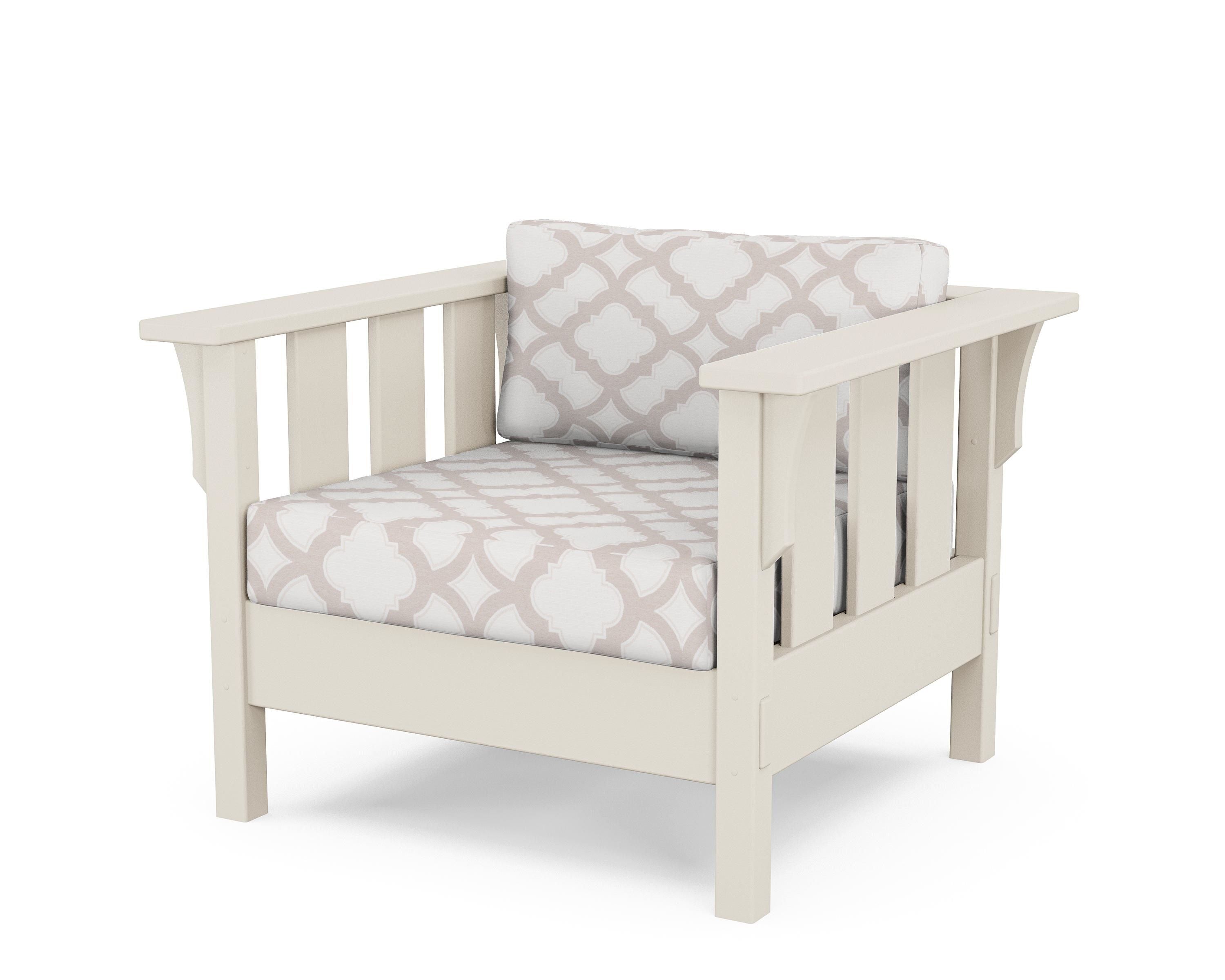 Martha Stewart by POLYWOOD® Acadia Deep Seating Chair in Sand / Trellis Dune Burlap
