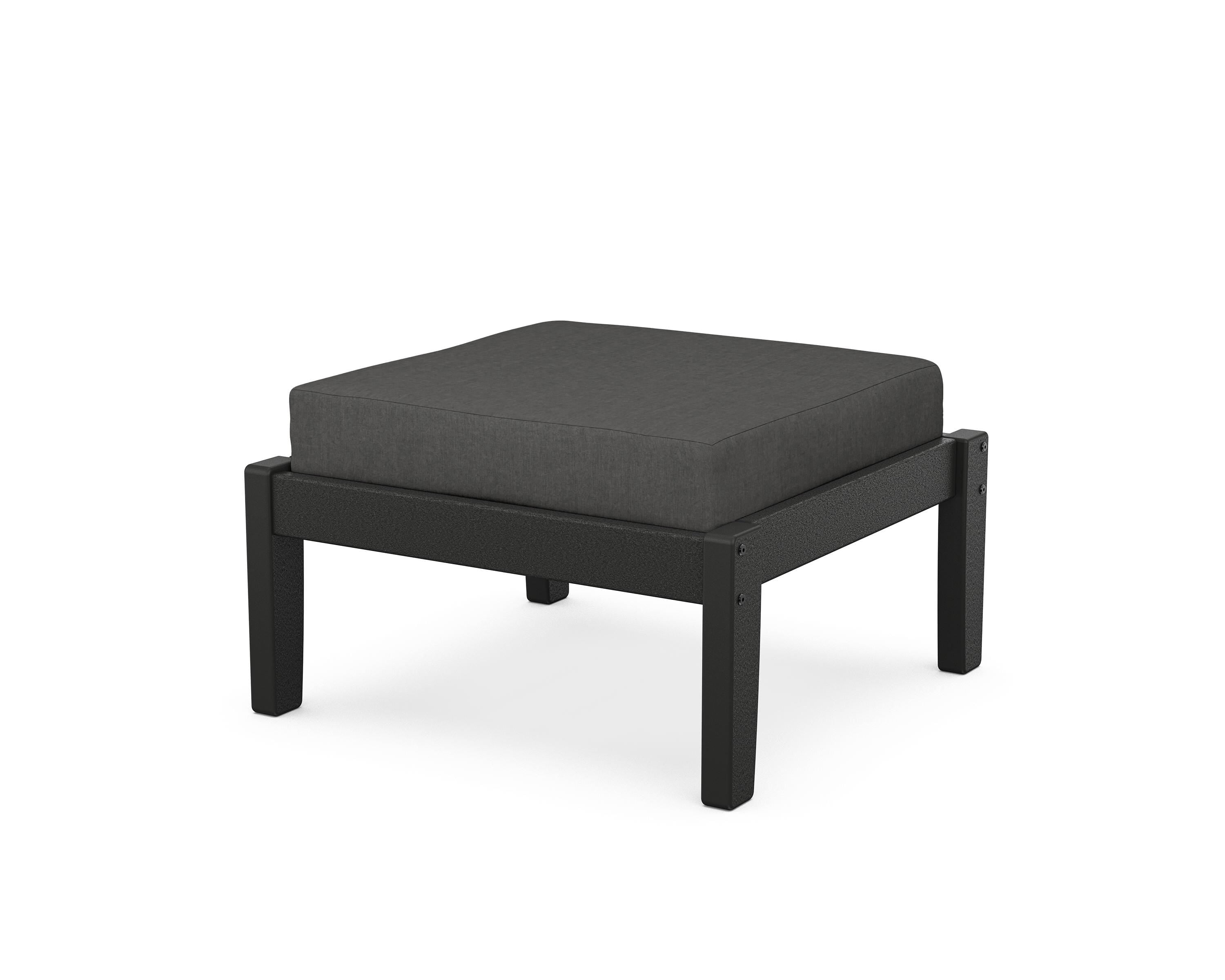 Unbranded Deep Seating Ottoman in Black / Spectrum Carbon