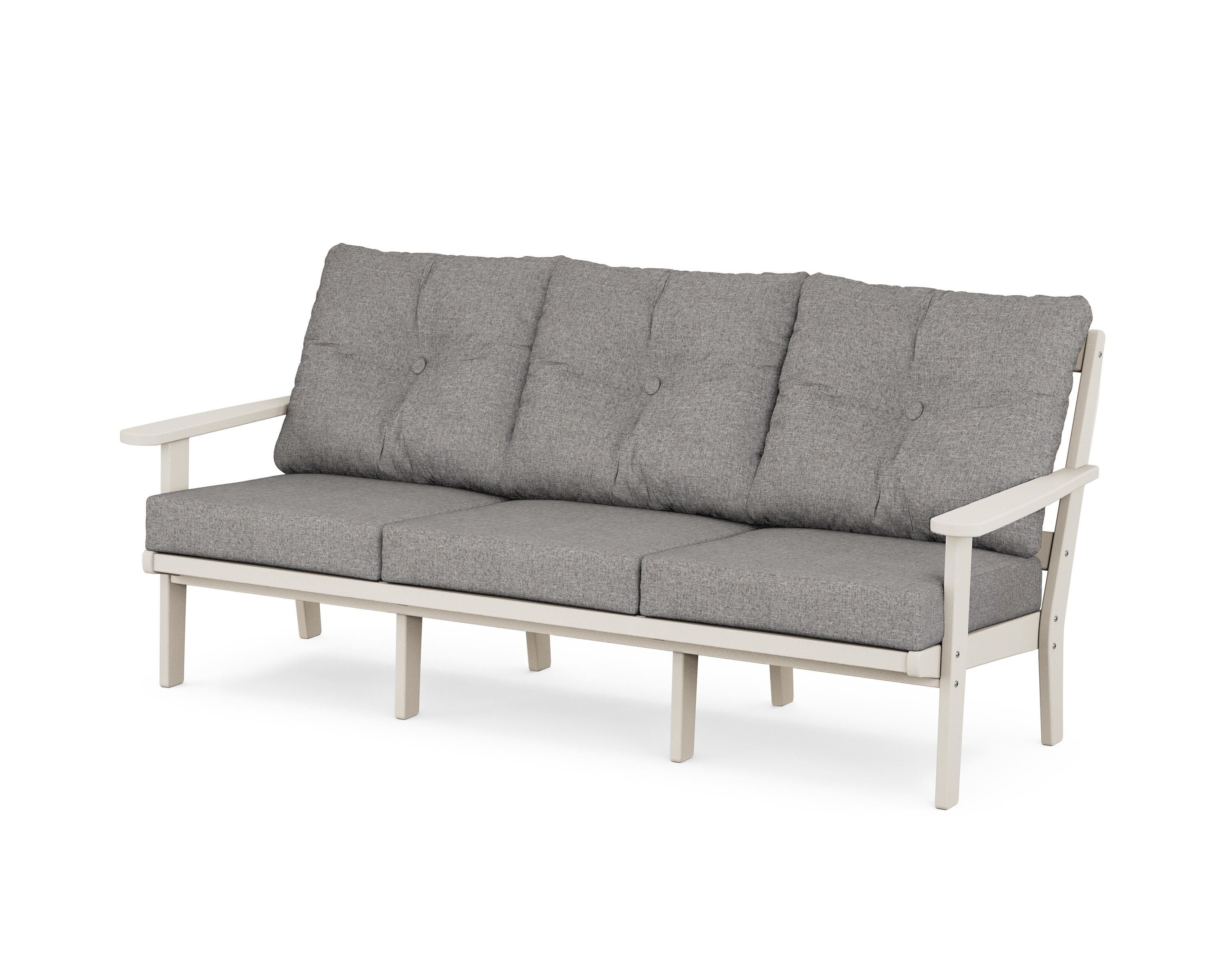 POLYWOOD® Mission Deep Seating Sofa in Sand / Grey Mist