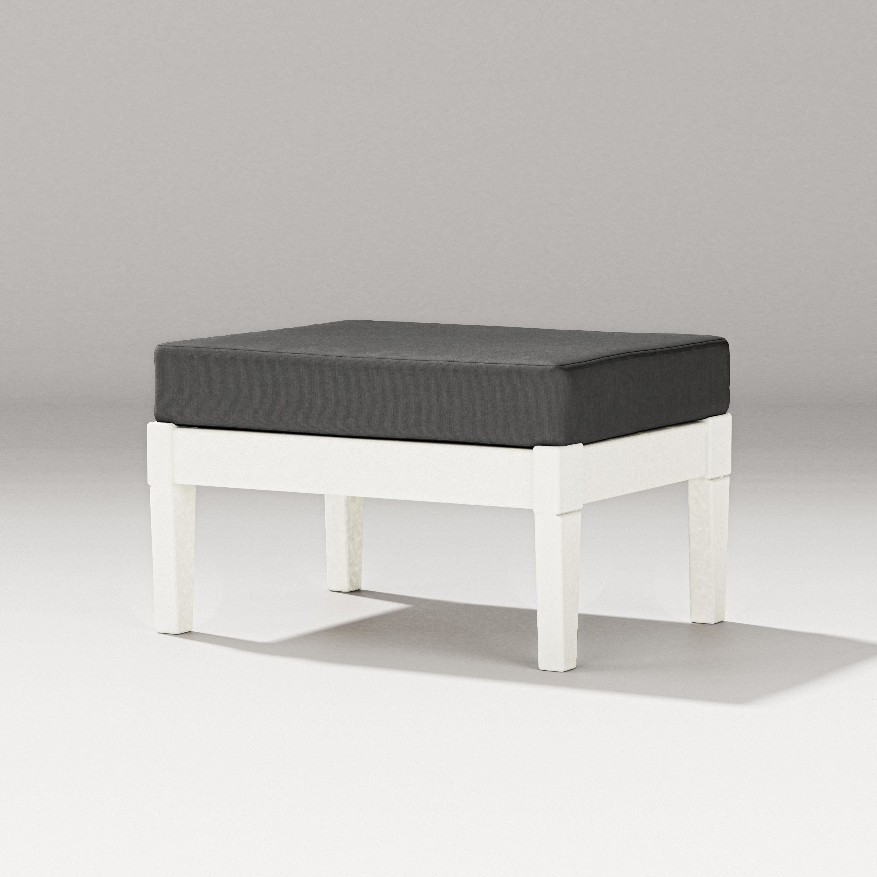 PW Designer Series Estate Lounge Ottoman in Vintage White / Spectrum Carbon
