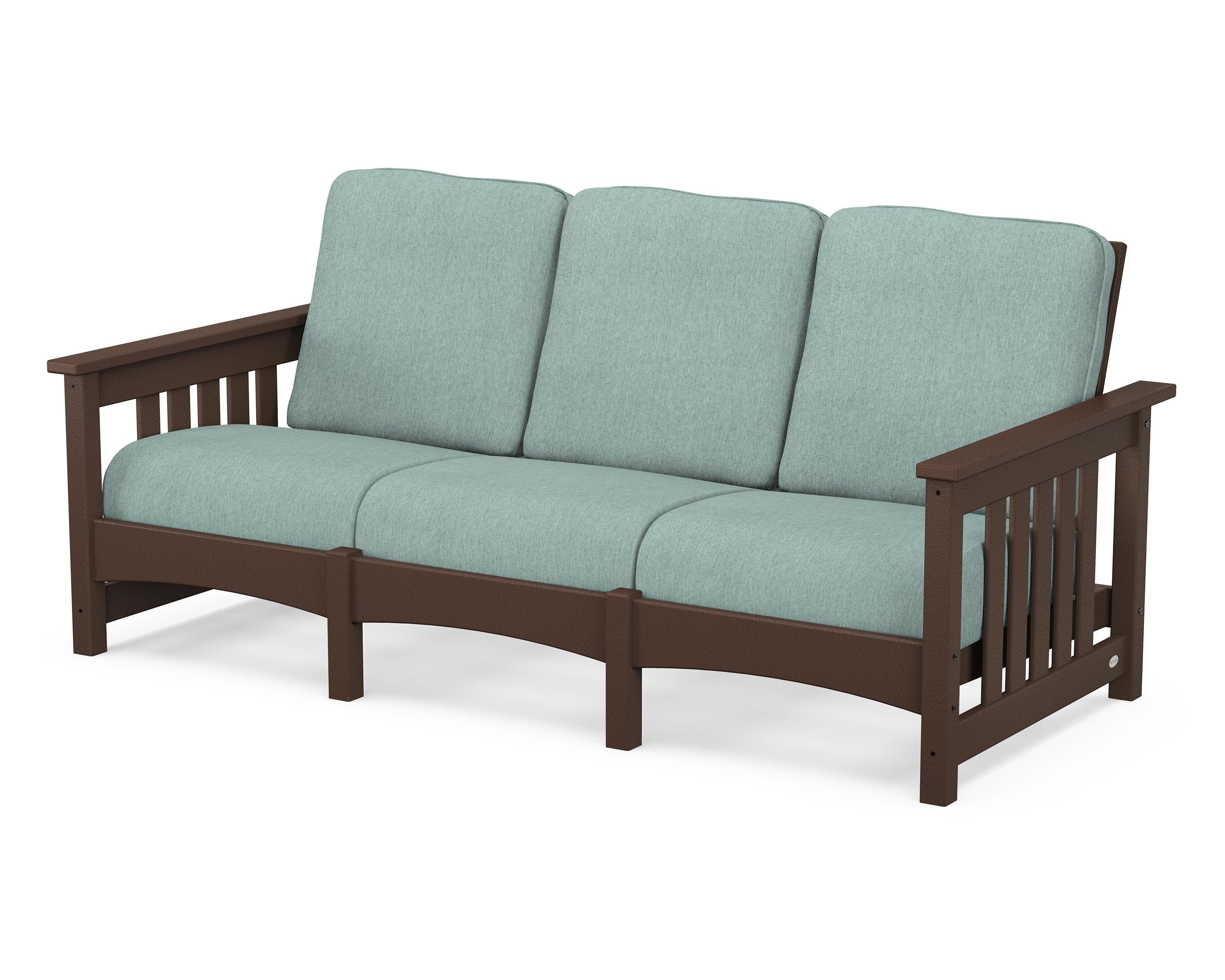 POLYWOOD® Club Mission Sofa in Mahogany / Glacier Spa