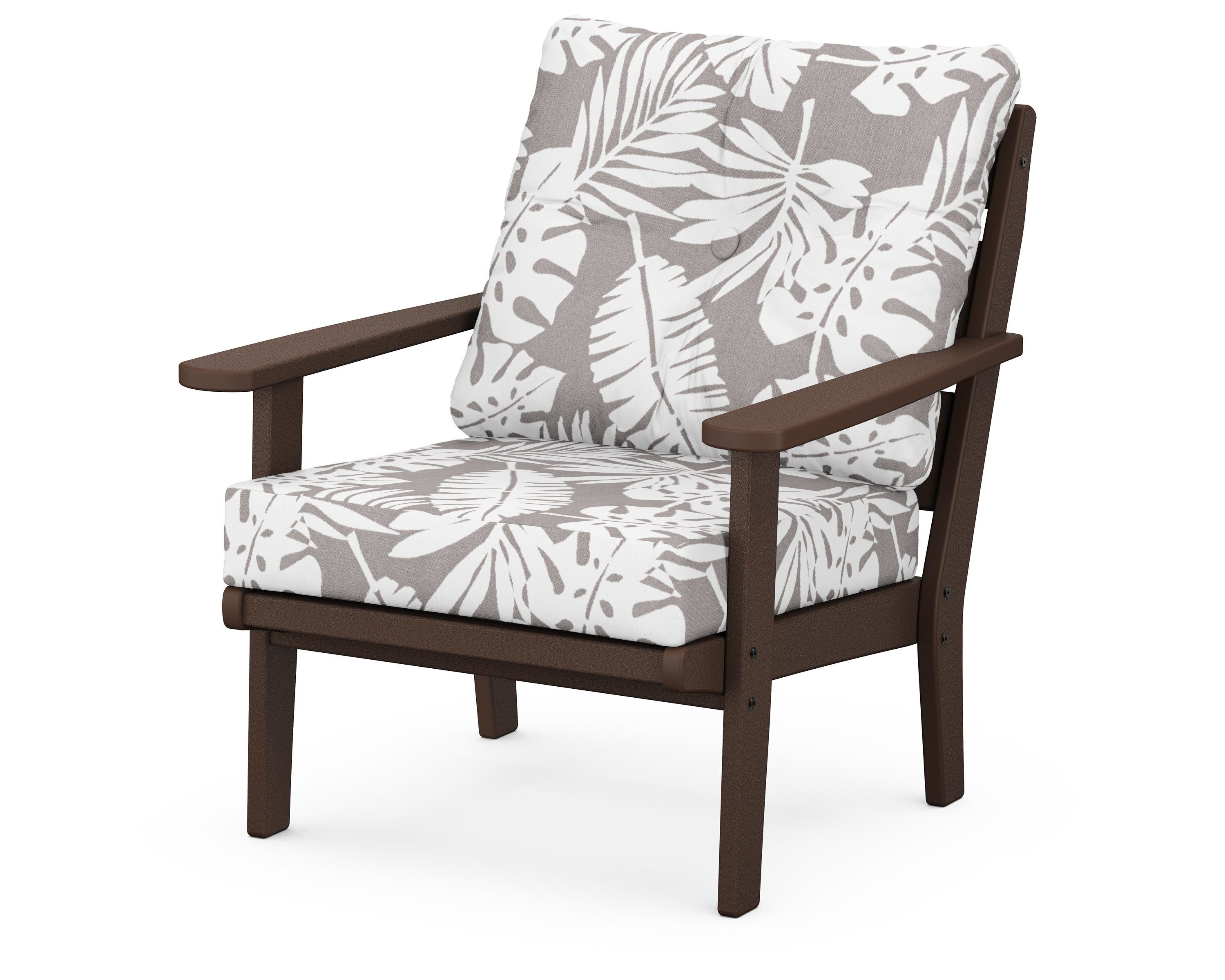 POLYWOOD® Lakeside Deep Seating Chair in Mahogany / Leaf Grey Mist