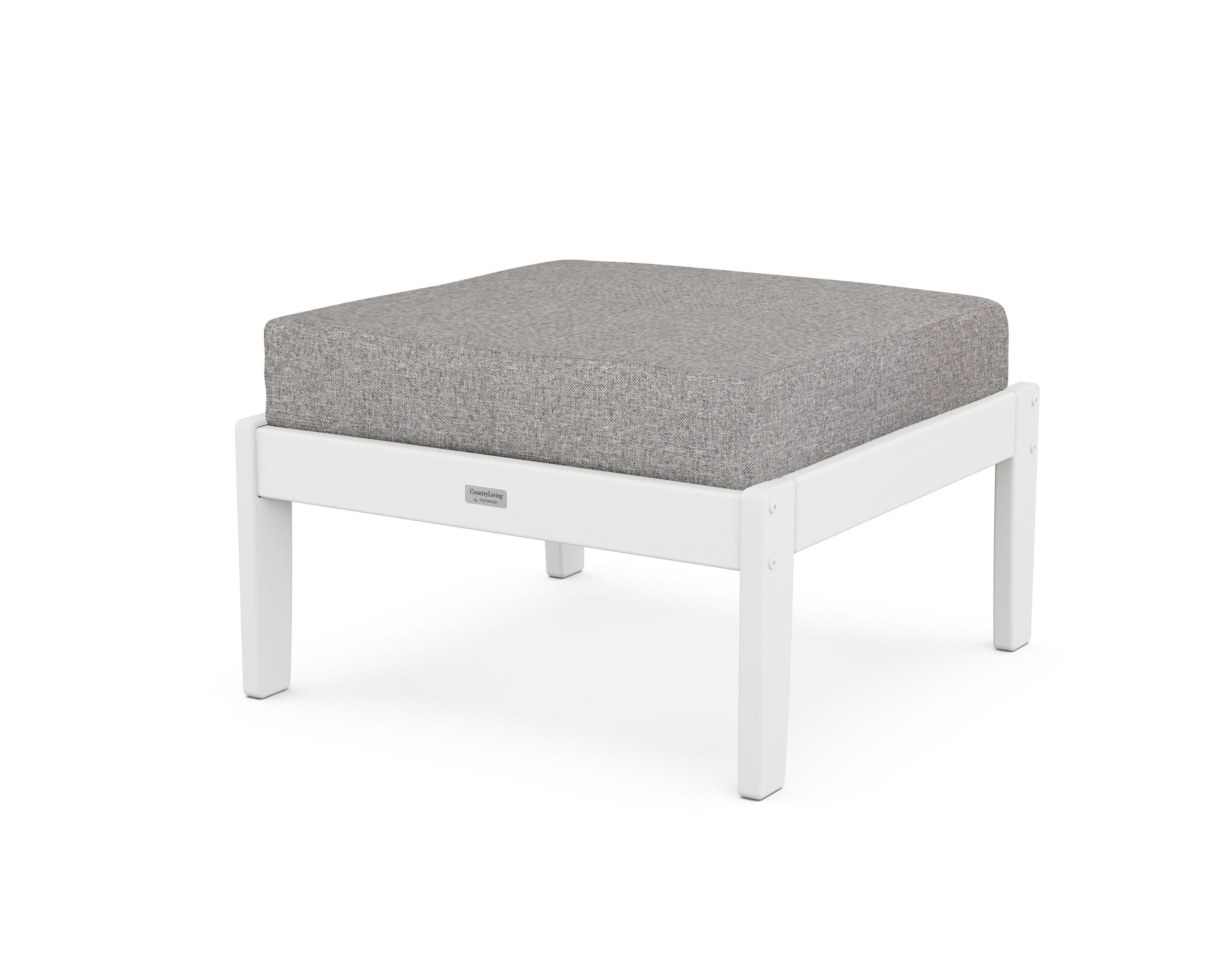 Country Living Cottage Deep Seating Ottoman in White / Grey Mist