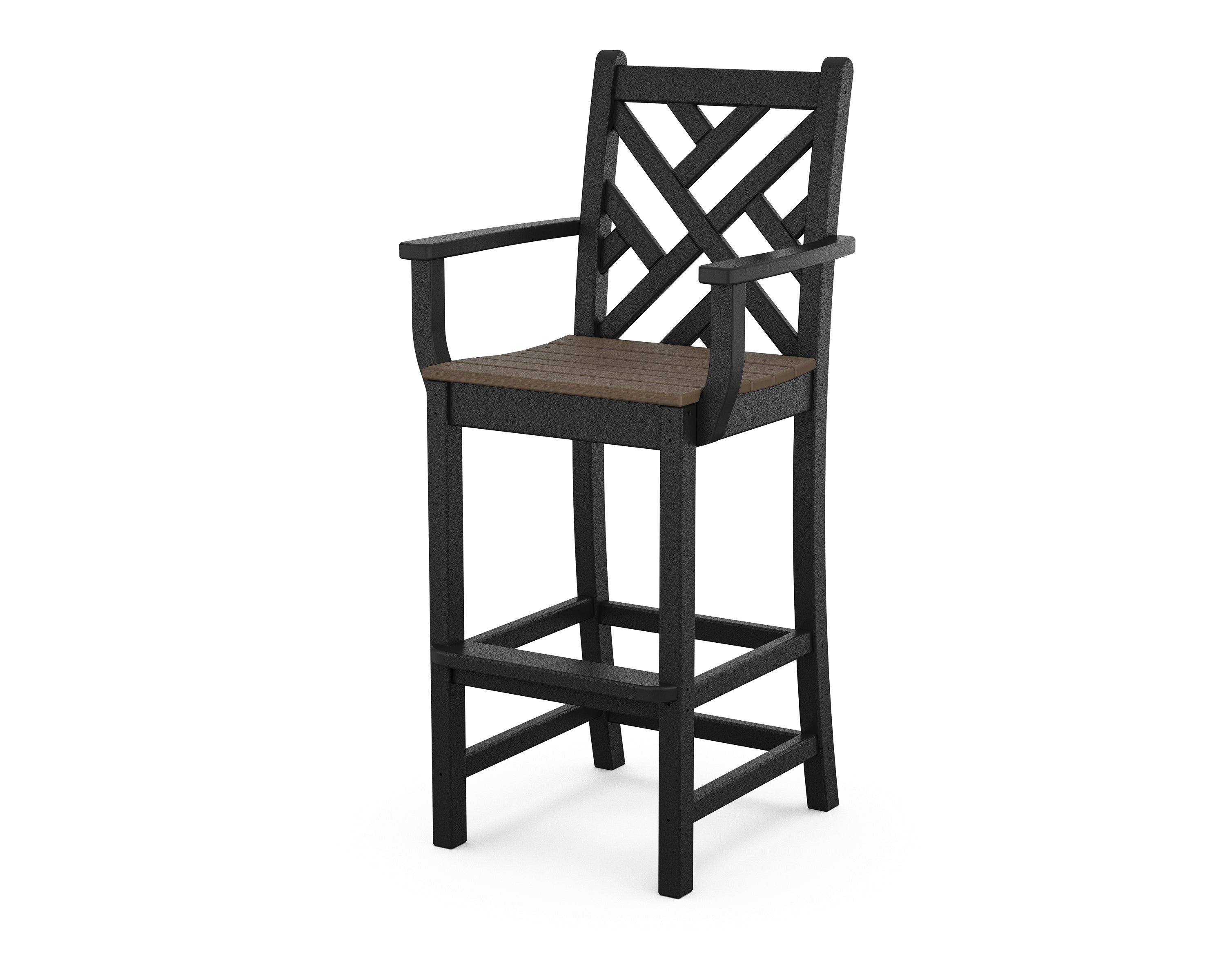 POLYWOOD® Chippendale Bar Arm Chair in Black / Kona