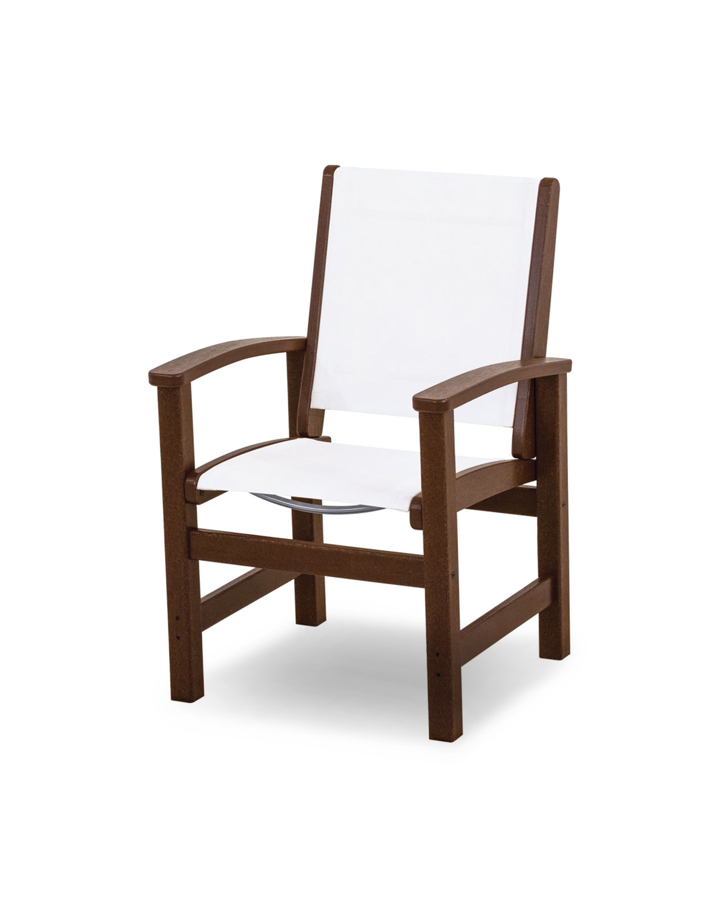 POLYWOOD® Coastal Dining Chair in Mahogany / White Sling