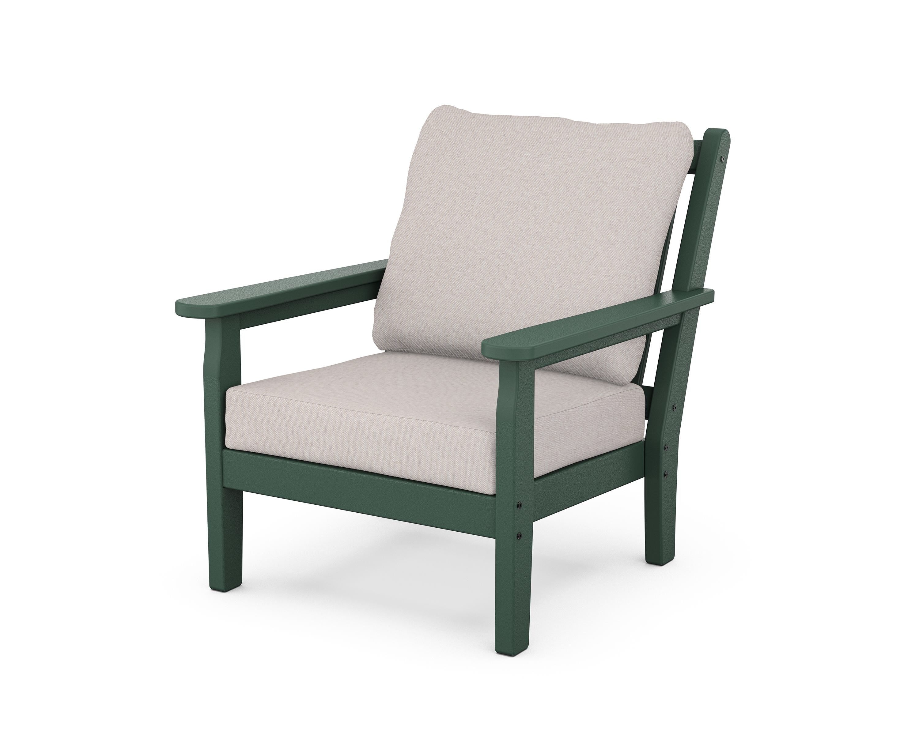 POLYWOOD® Chippendale Deep Seating Chair in Green / Dune Burlap