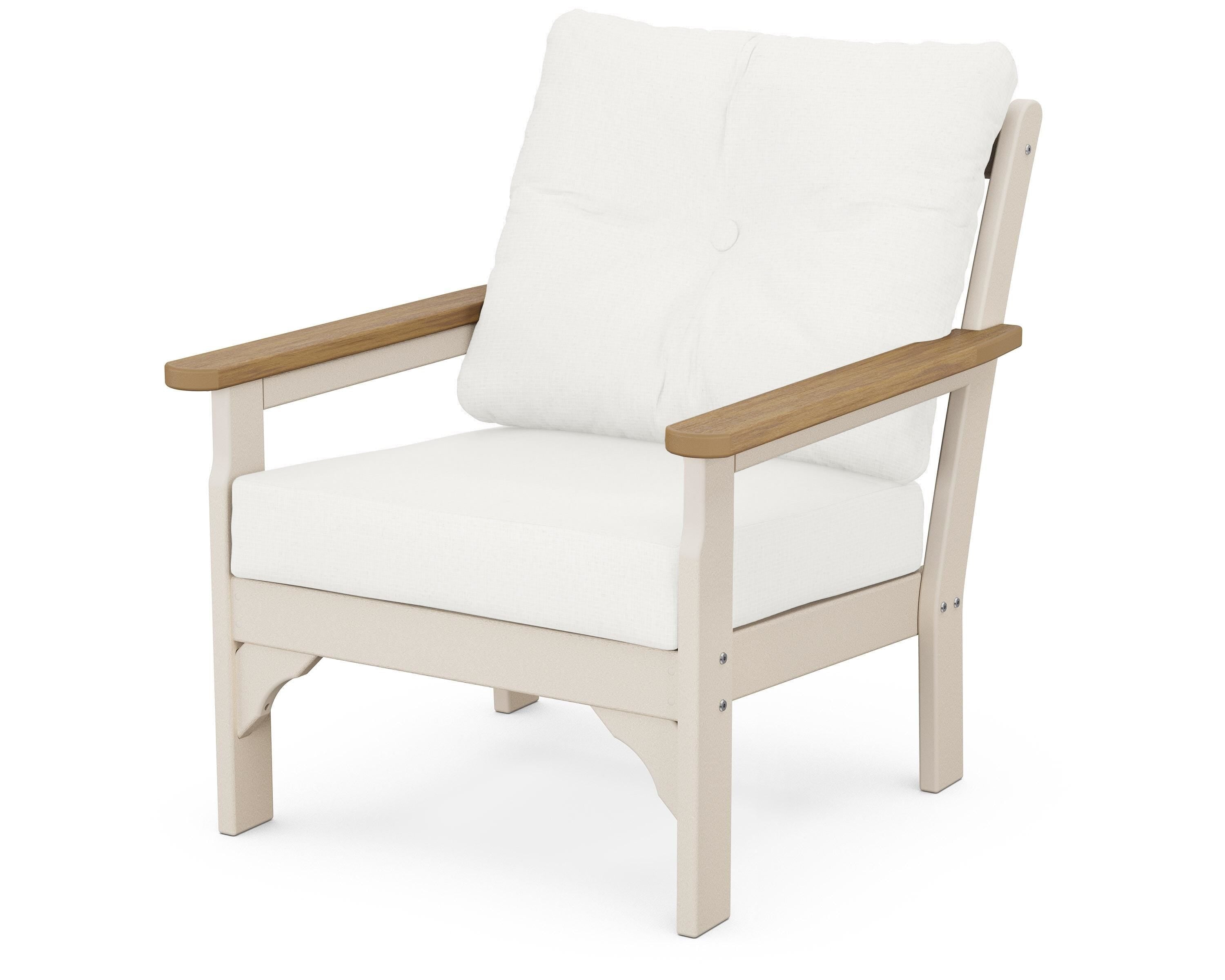 POLYWOOD® Vineyard Deep Seating Chair in Sand / Natural / Natural Linen