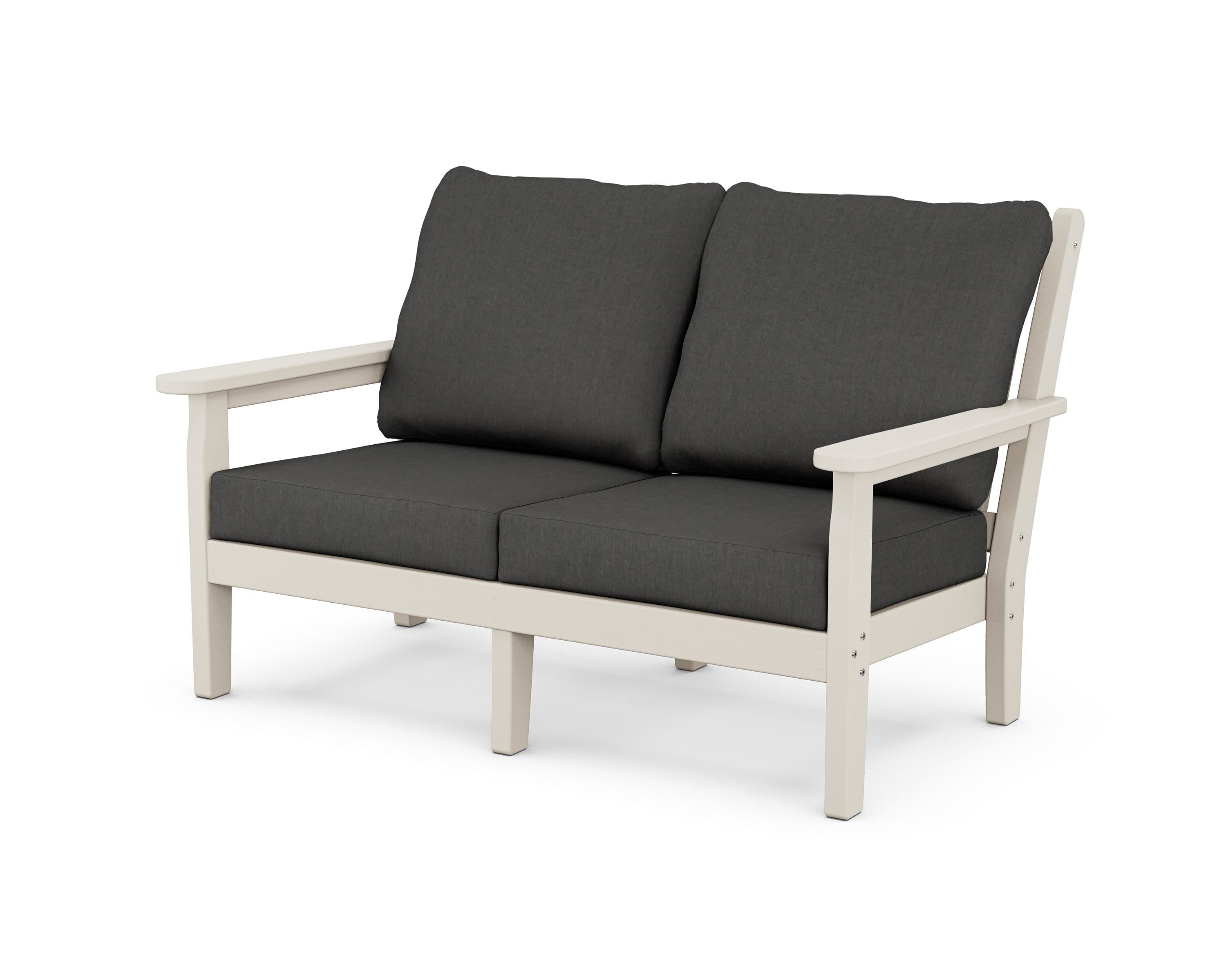 POLYWOOD® Chippendale Deep Seating Loveseat in Sand / Spectrum Carbon