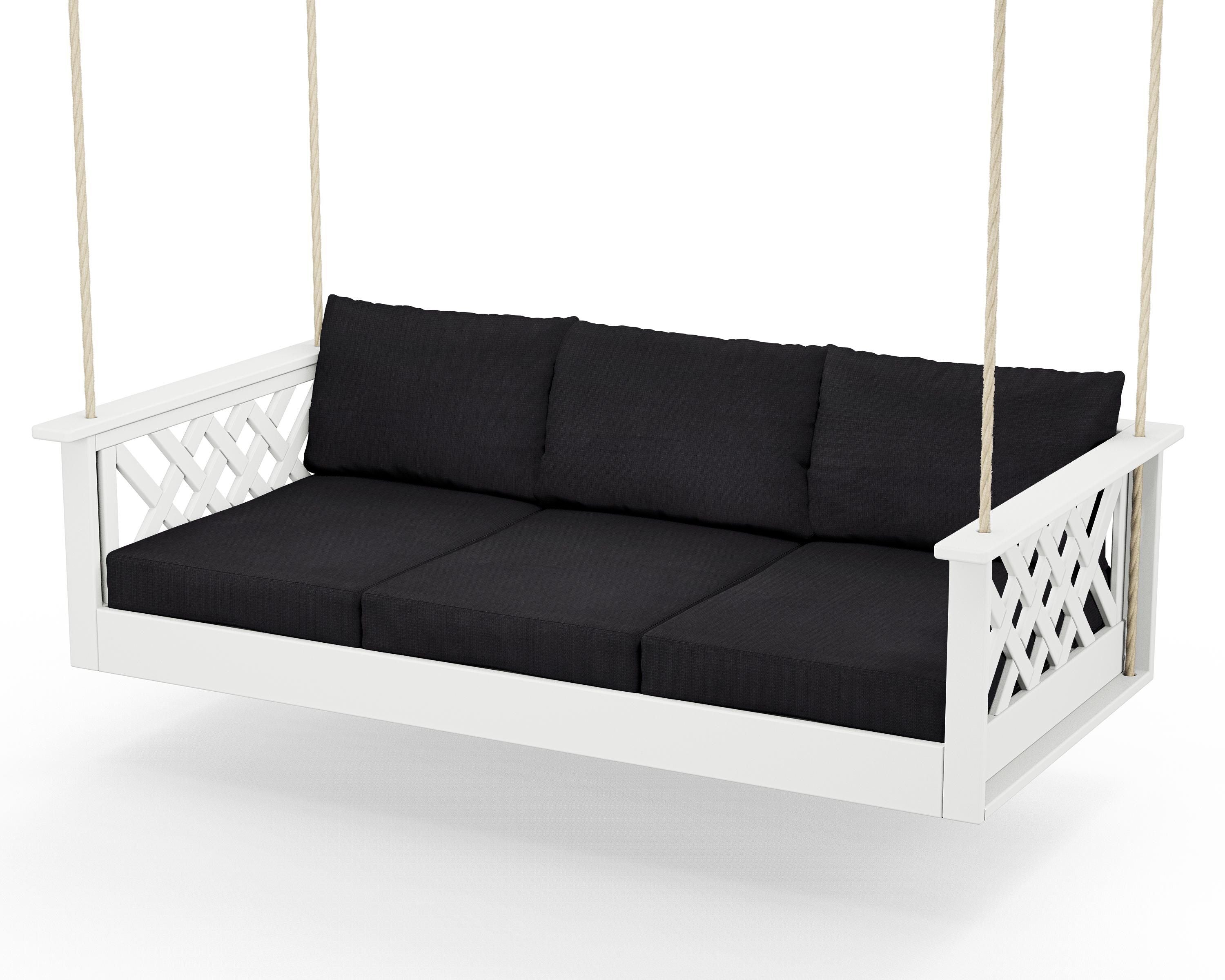 Country Living Wovendale Daybed Swing in White / Midnight Linen