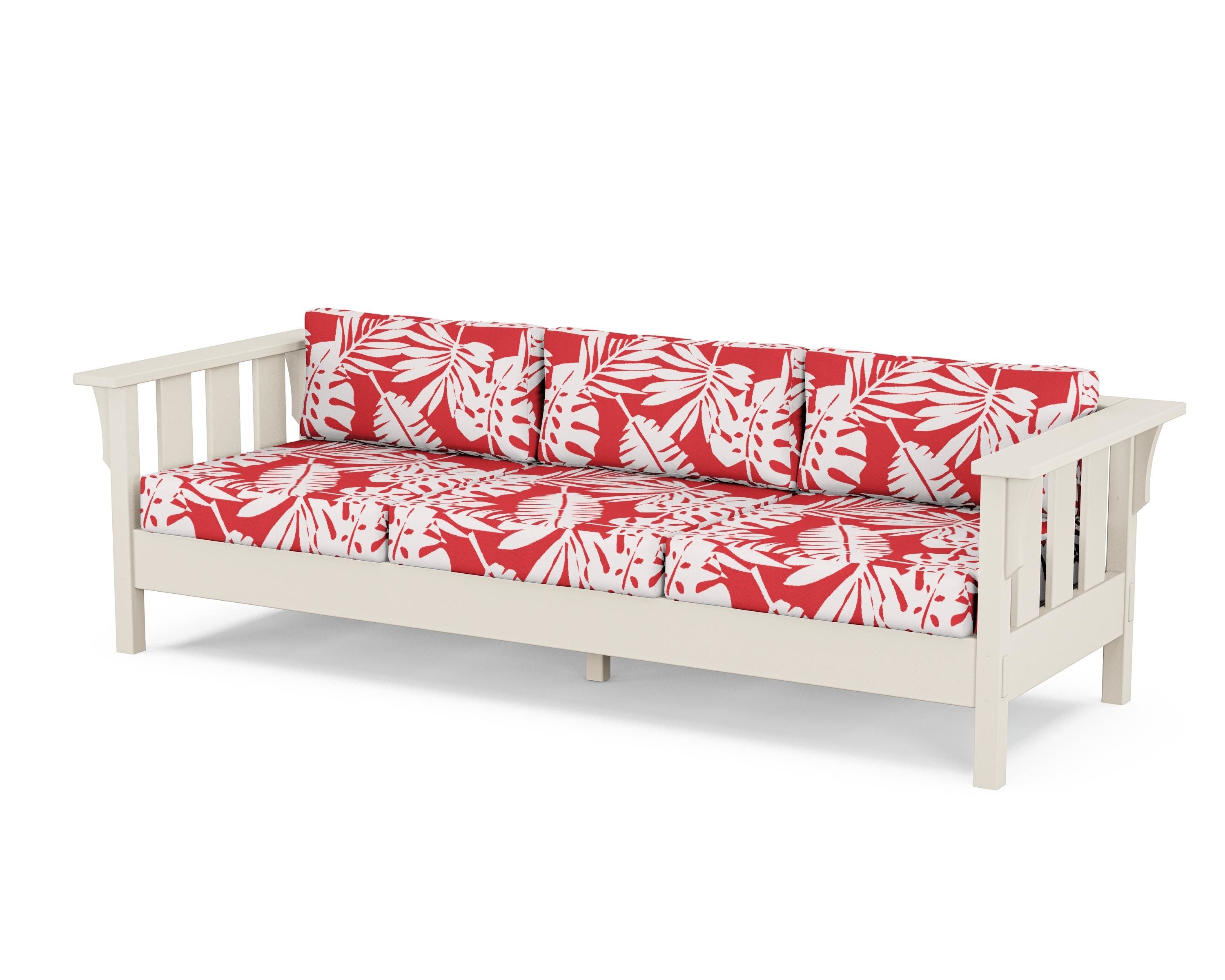 Martha Stewart by POLYWOOD® Acadia Deep Seating Sofa in Sand / Leaf Crimson