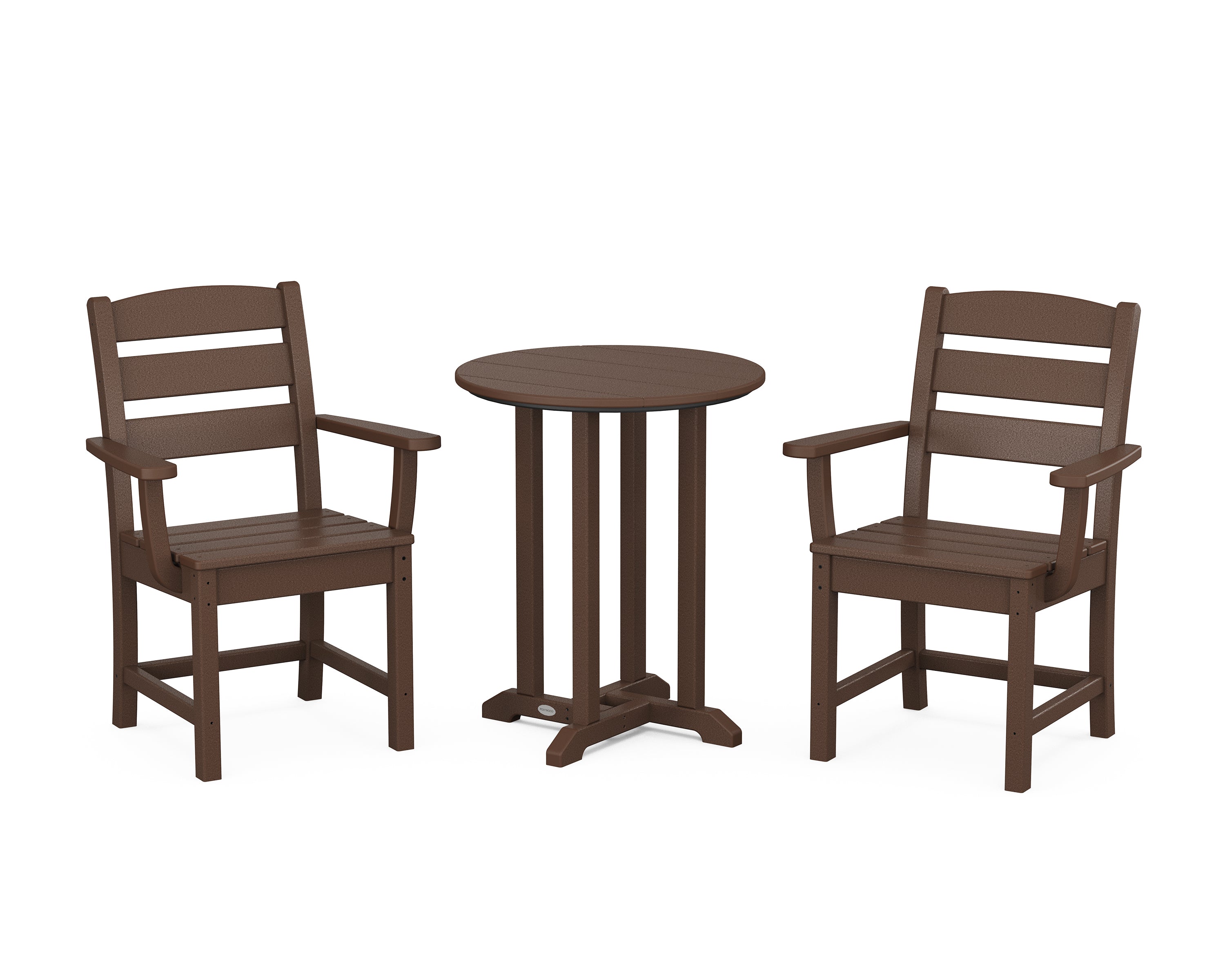 POLYWOOD® Lakeside 3-Piece Round Bistro Dining Set in Mahogany