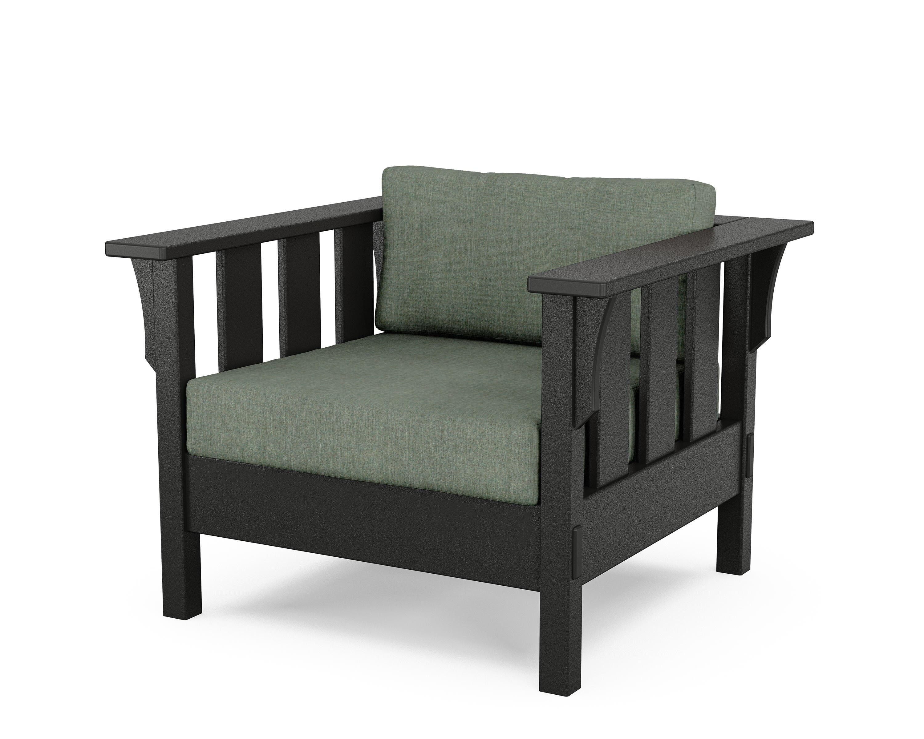 Martha Stewart by POLYWOOD® Acadia Deep Seating Chair in Black / Cast Sage