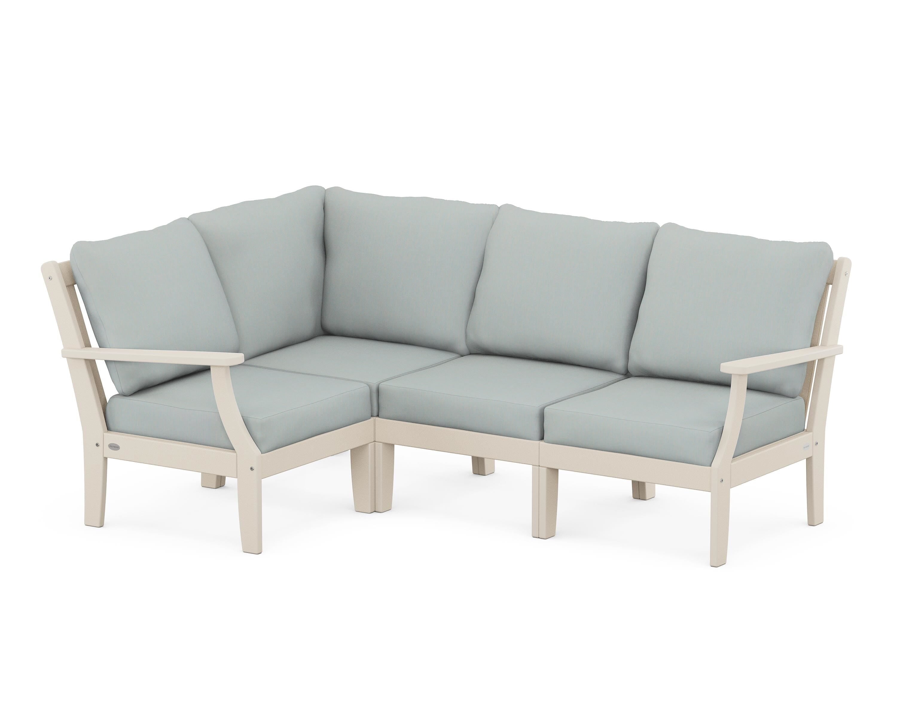 POLYWOOD® Braxton Modular 4-Piece Deep Seating Set in Sand / Spa