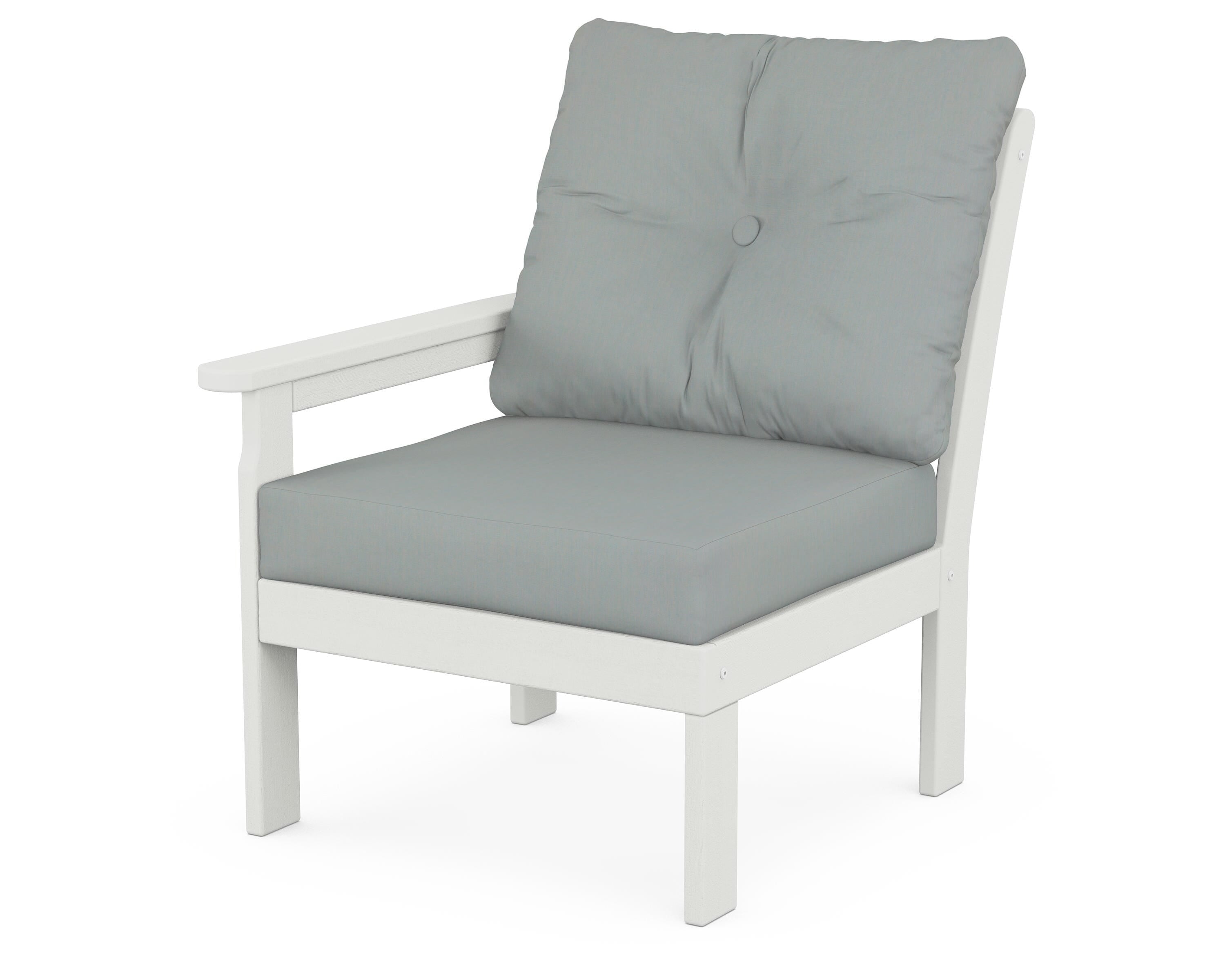 POLYWOOD® Vineyard Modular Left Arm Chair in Vintage White / Spa