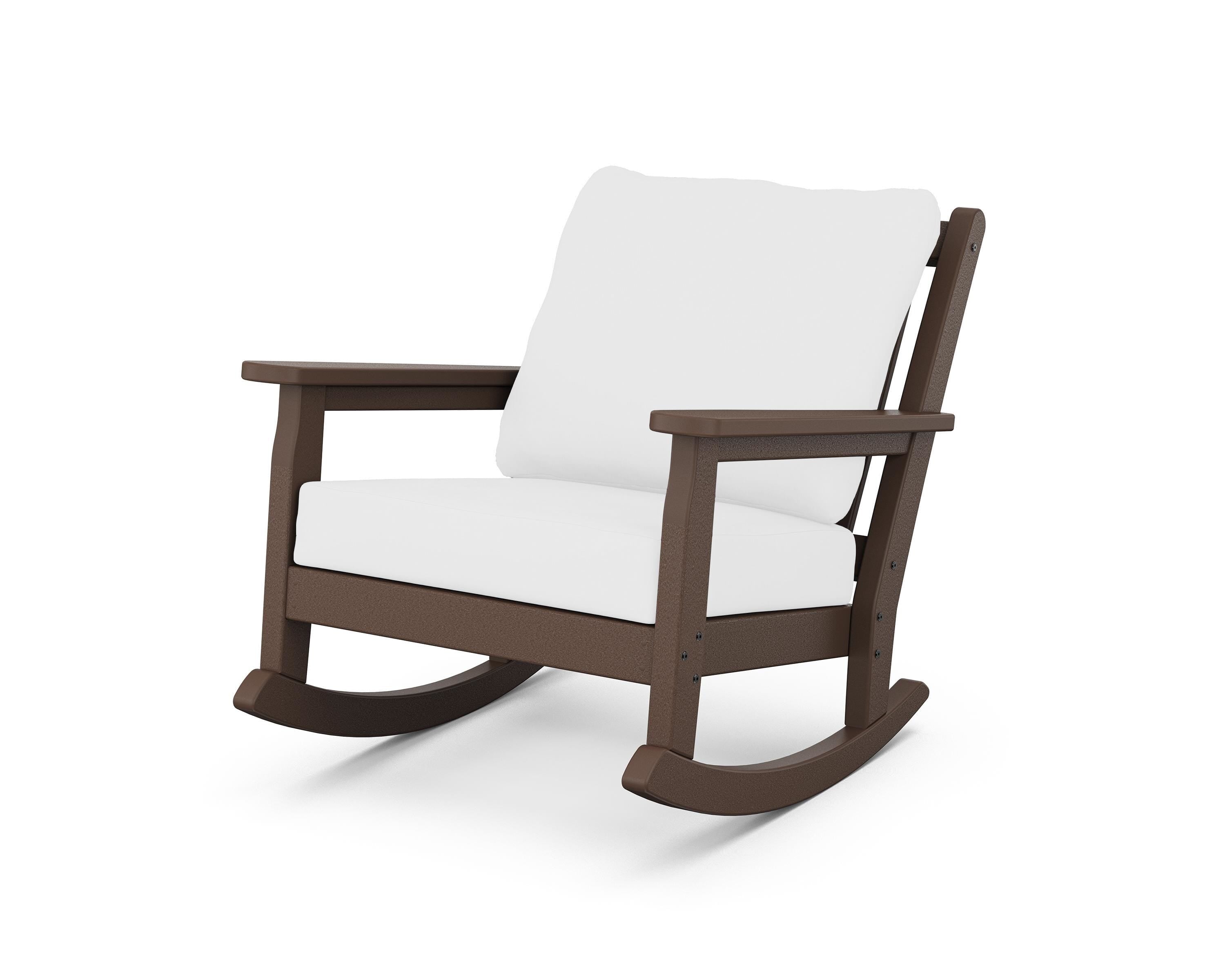 POLYWOOD® Chippendale Deep Seating Rocking Chair in Mahogany / Natural