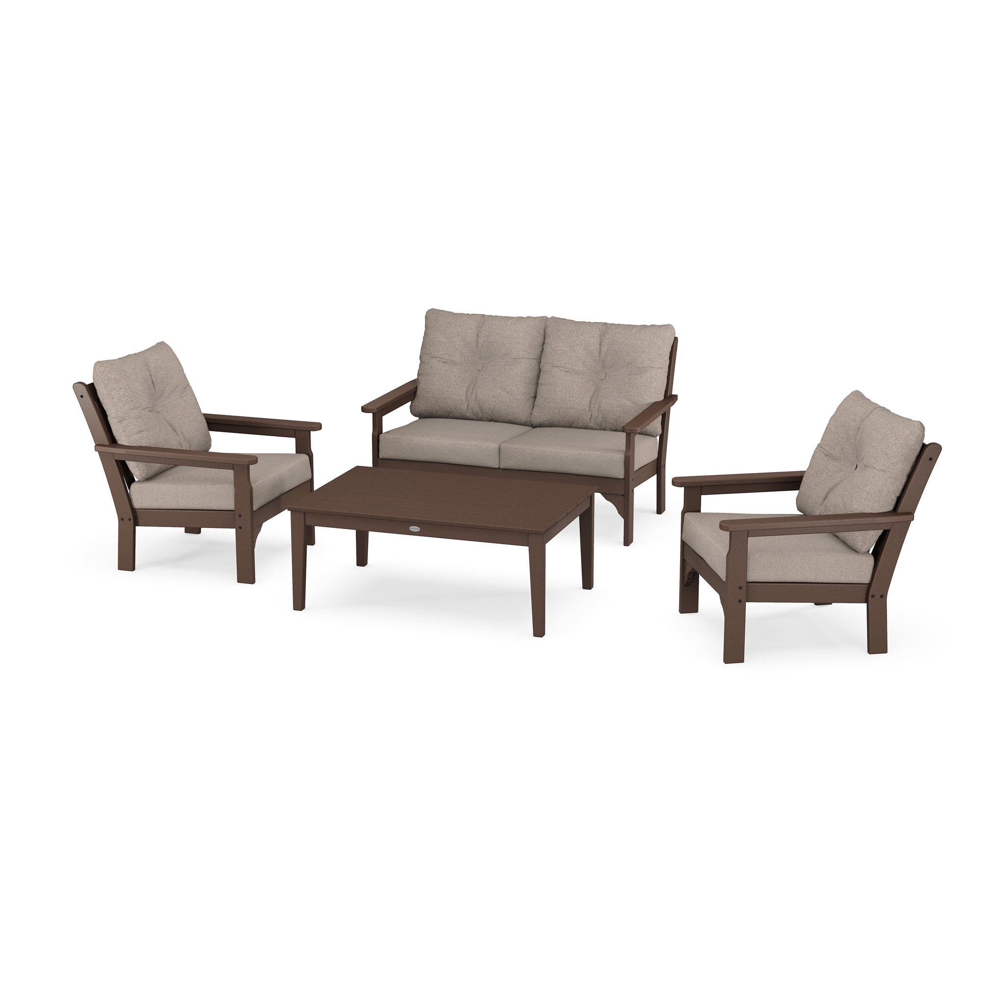 Vineyard 4 Piece Deep Seating Set - Mahogany