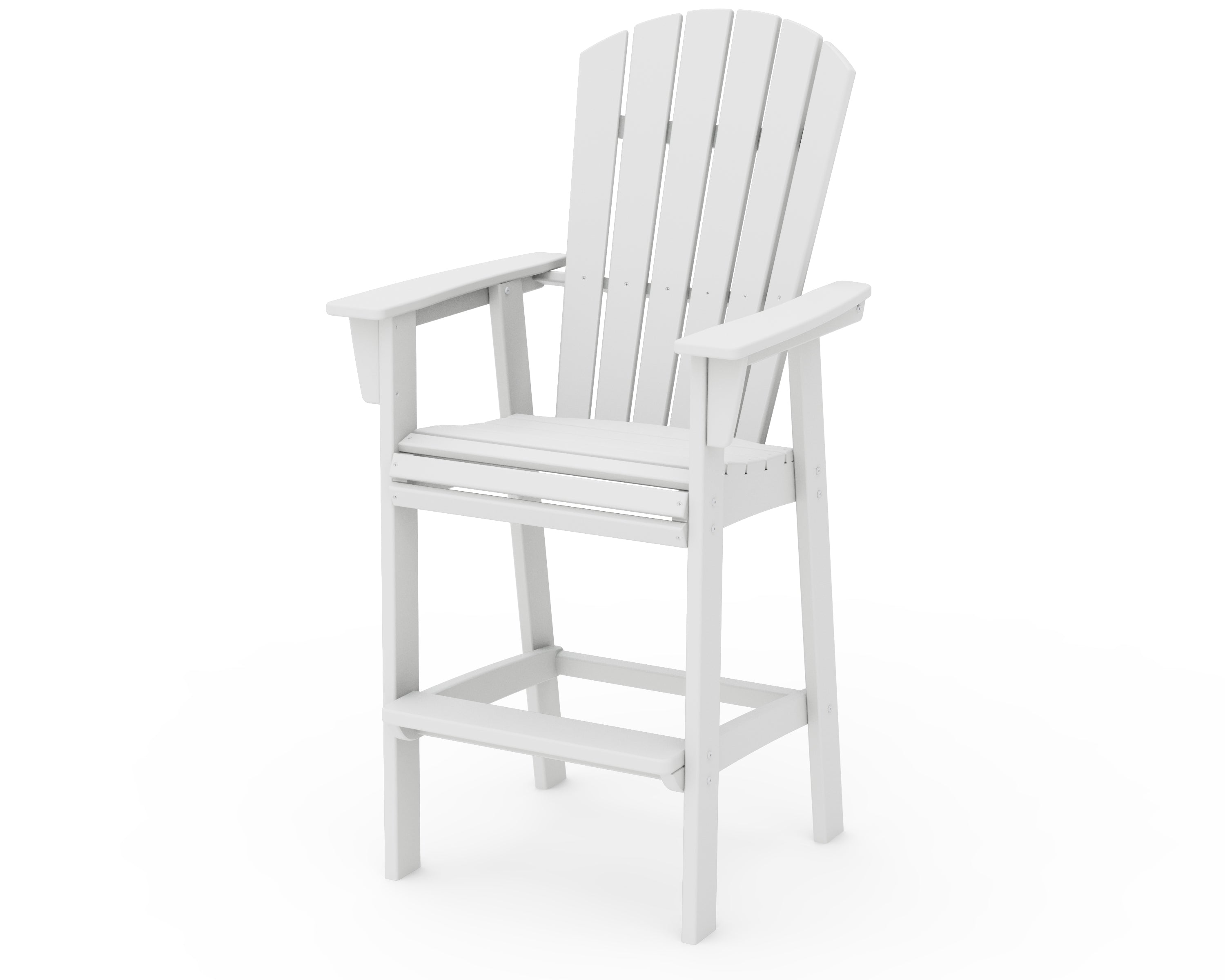 POLYWOOD® Nautical Curveback Adirondack Bar Chair in White