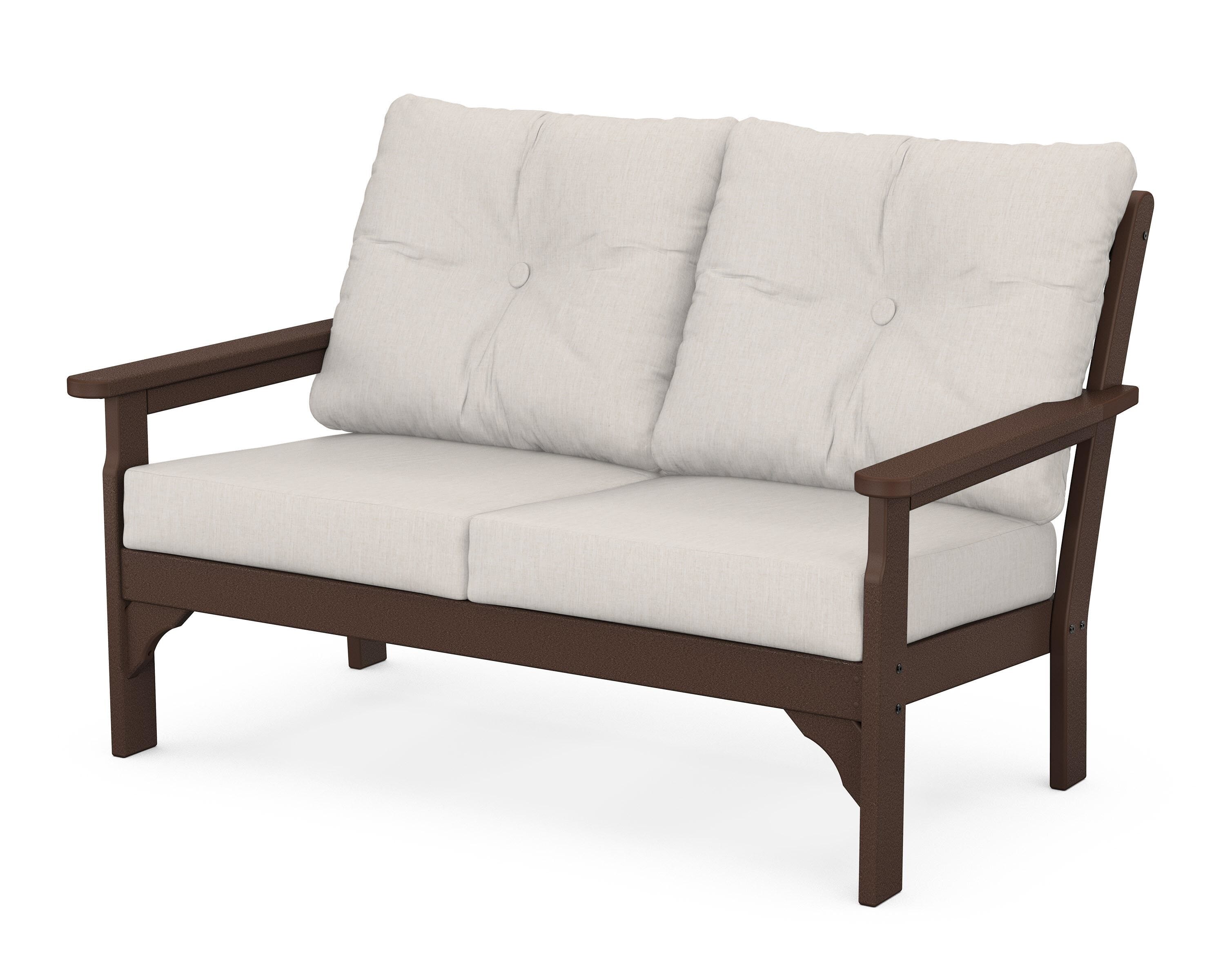 POLYWOOD® Vineyard Deep Seating Loveseat in Mahogany / Cast Ash