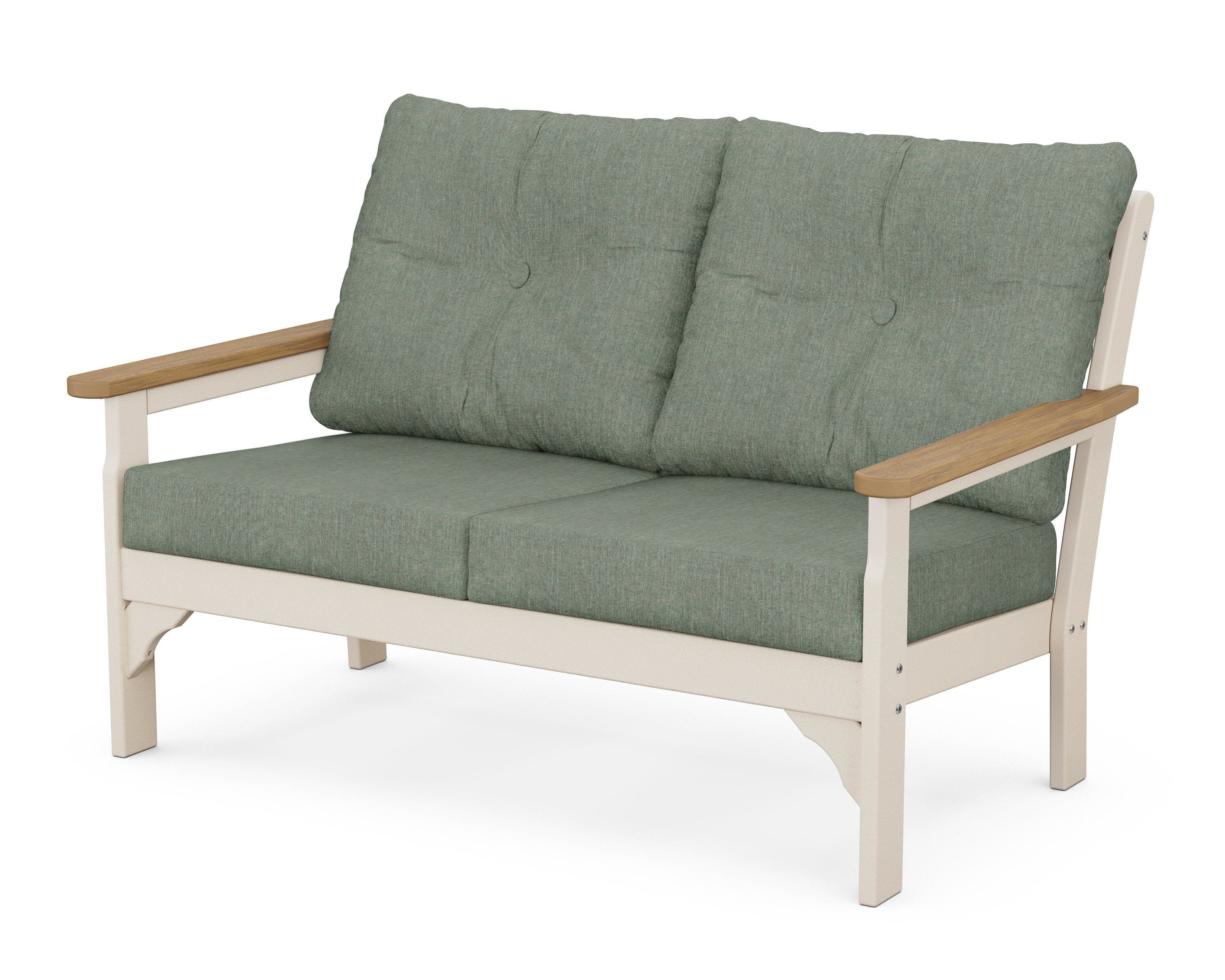 POLYWOOD® Vineyard Deep Seating Loveseat in Sand / Natural / Cast Sage