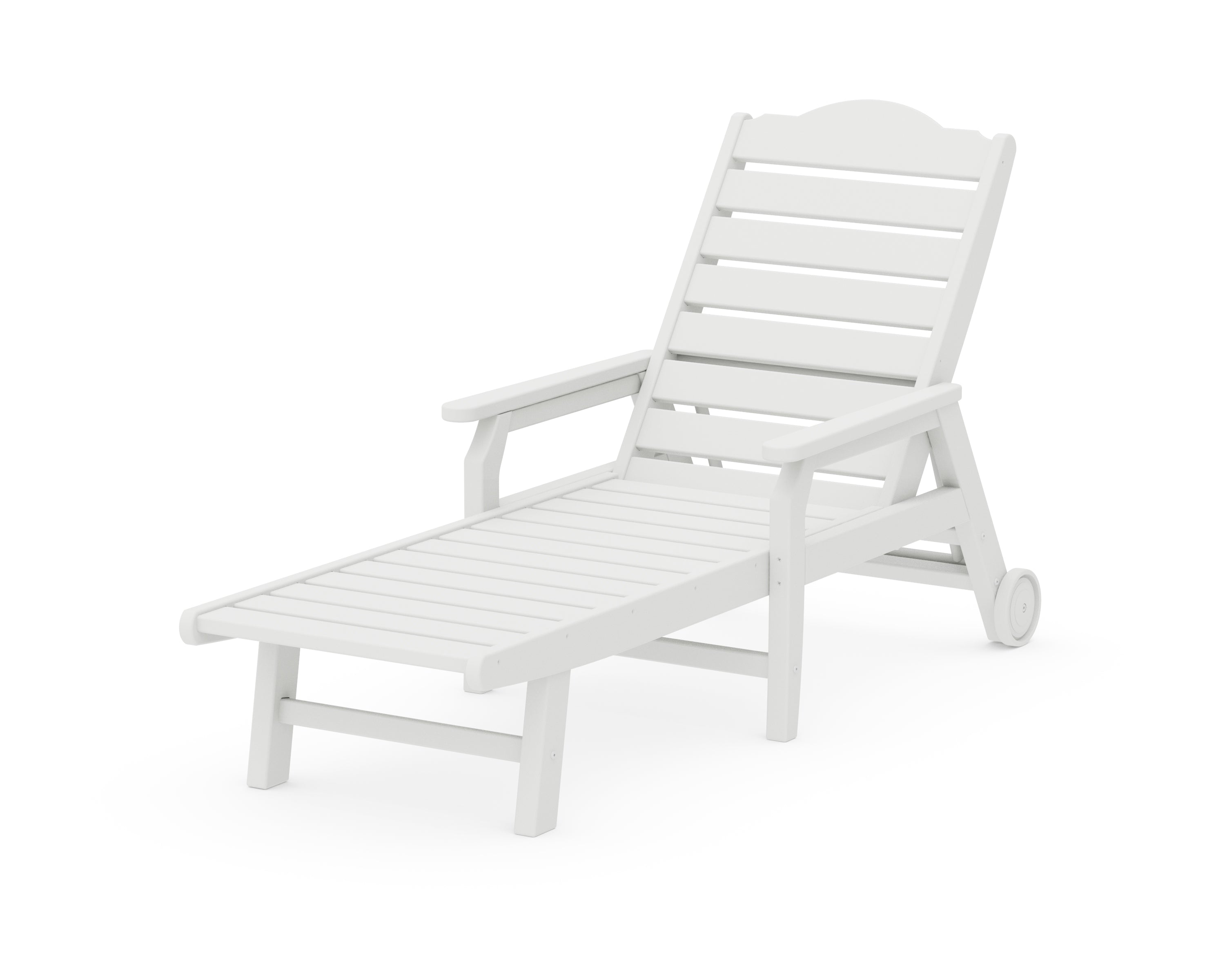Draper James™ by POLYWOOD® Savannah Chaise with Arms and Wheels in White